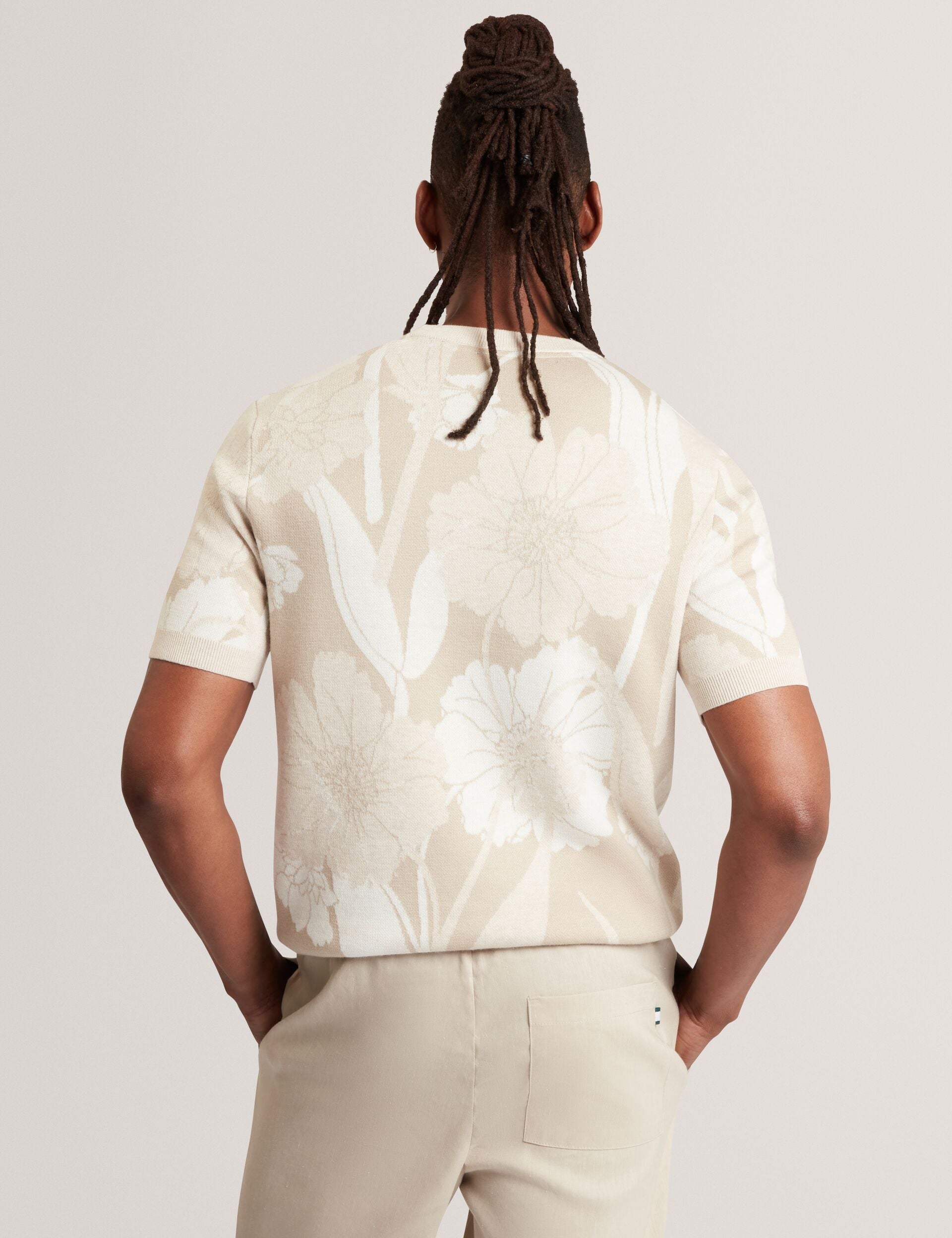 Ted Baker Baryn Jacquard Botanical Wool Blend Tshirt