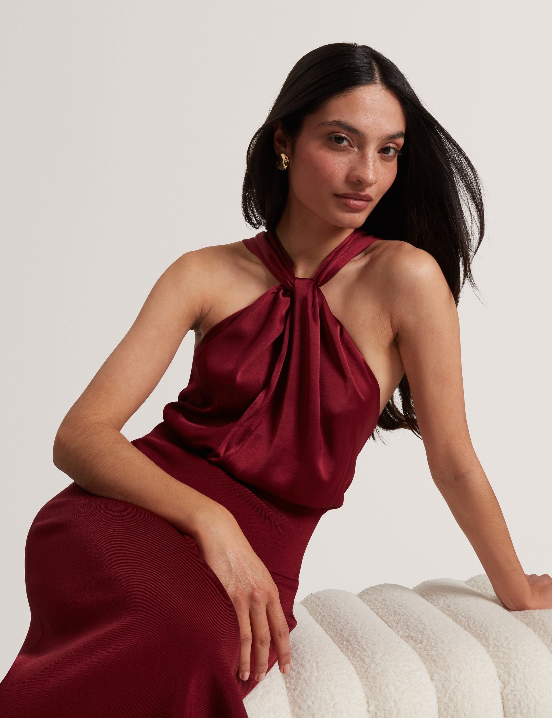 Ted Baker Mellana Twist Neck Sleeveless Knit Midi Dress Women's