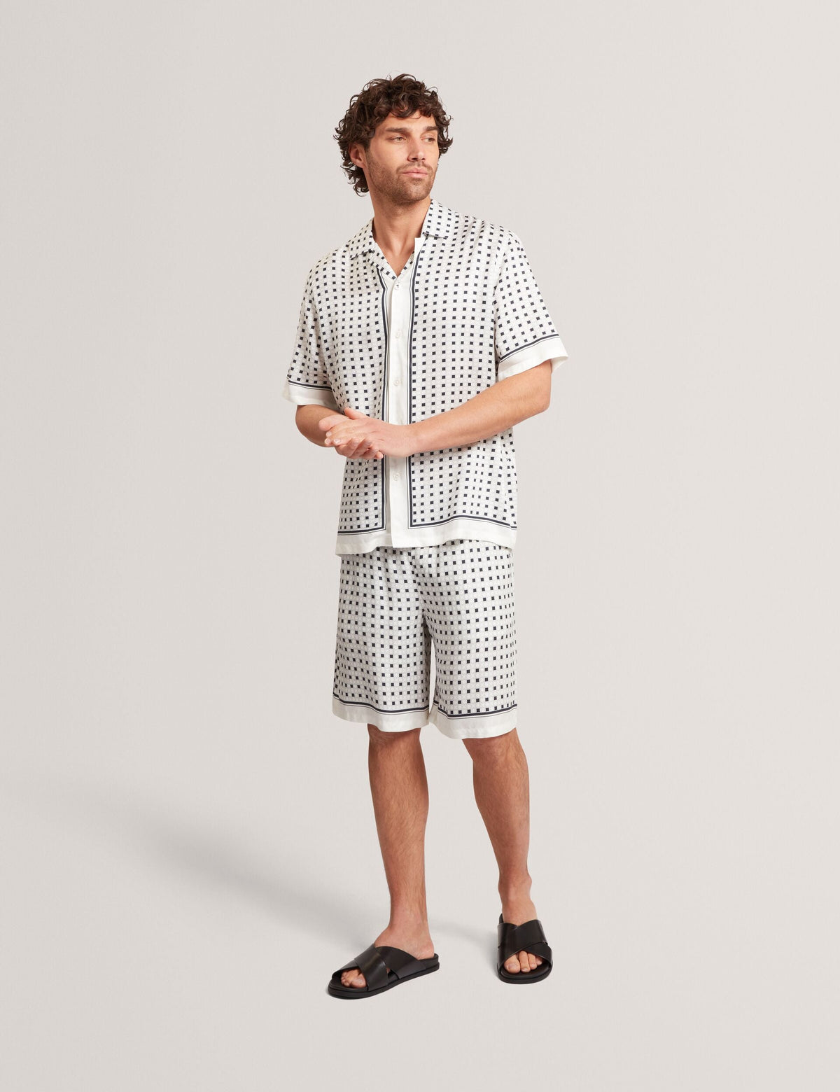 Ted Baker Ferran Border Print Short Sleeve Resort Shirt