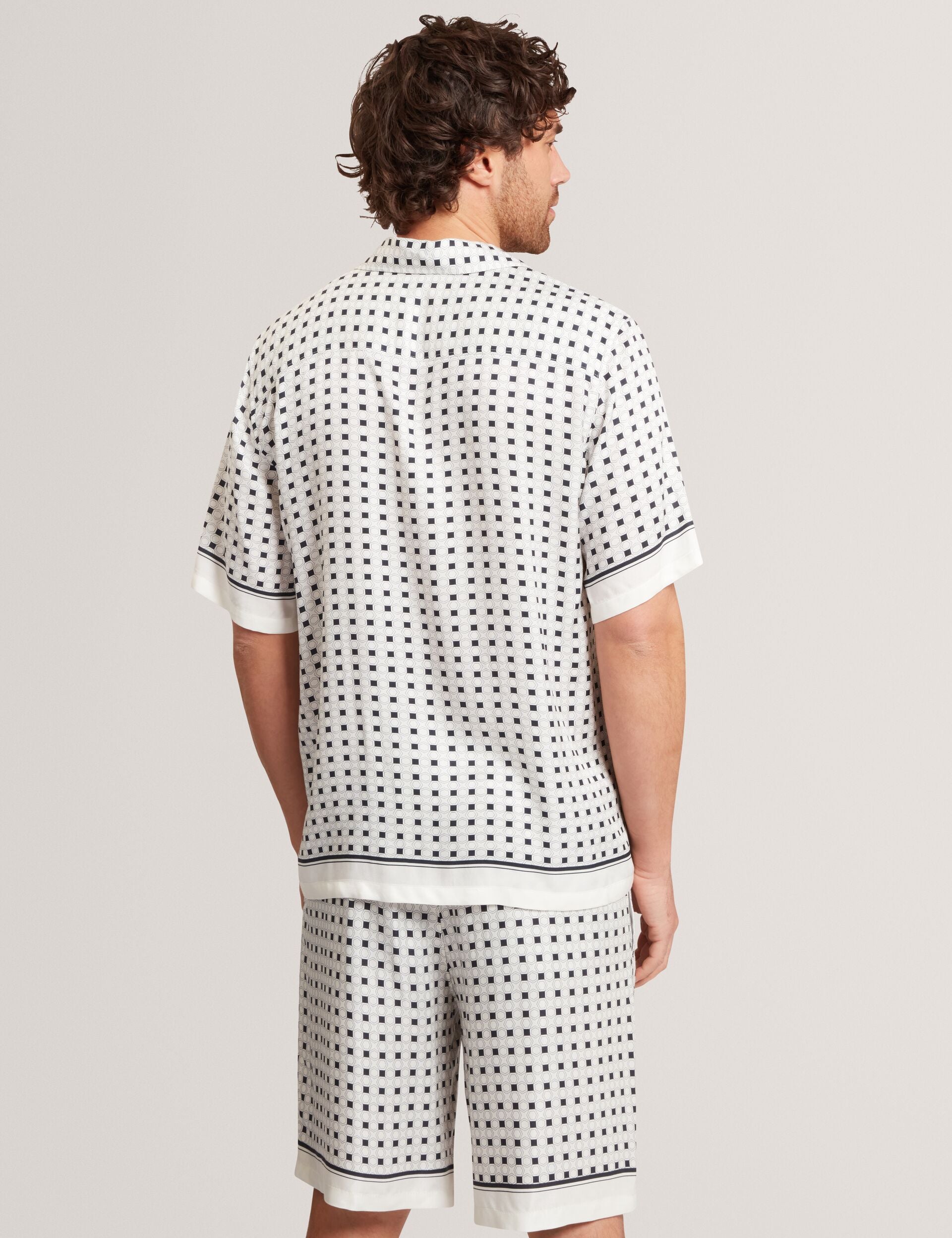 Ted Baker Ferran Border Print Short Sleeve Resort Shirt