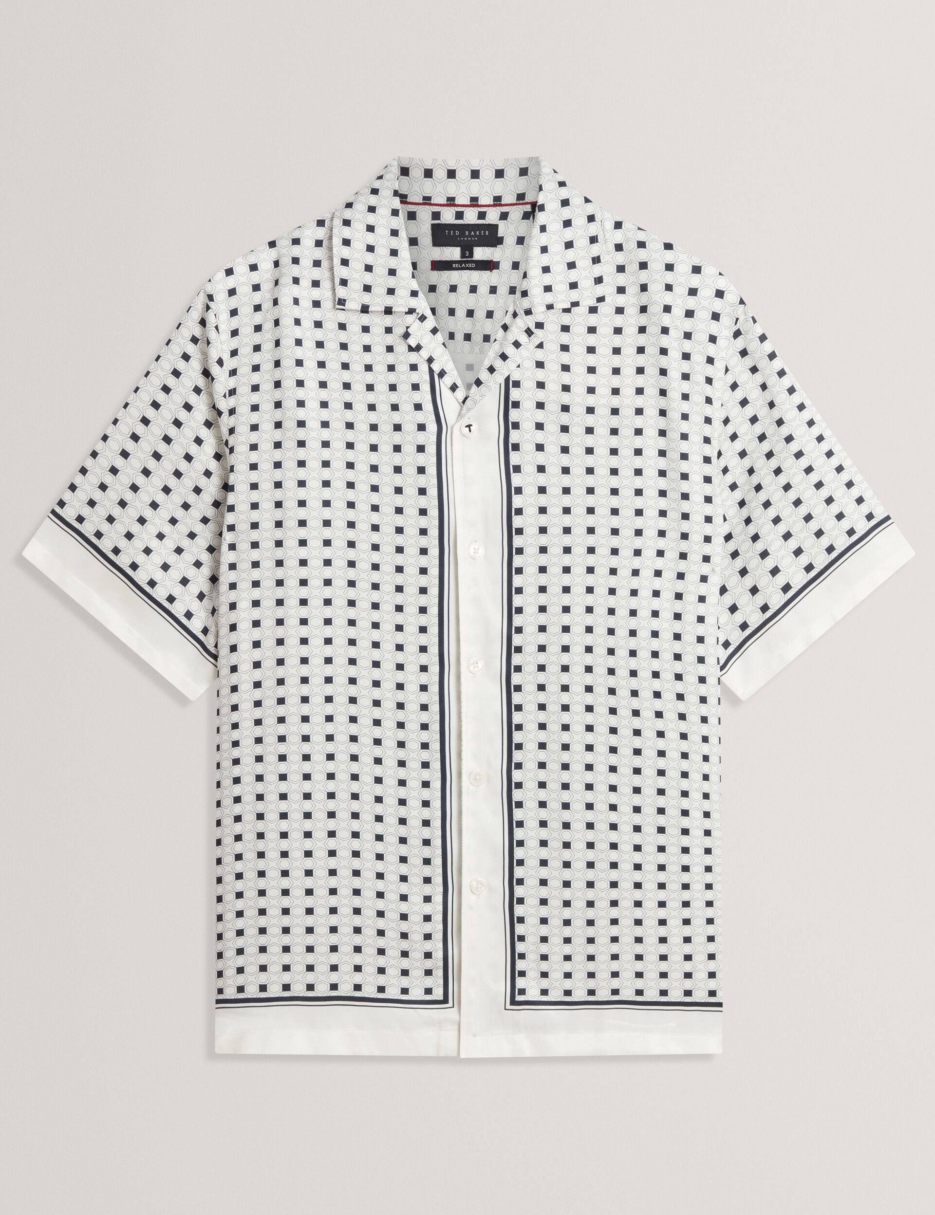 Ted Baker Ferran Border Print Short Sleeve Resort Shirt