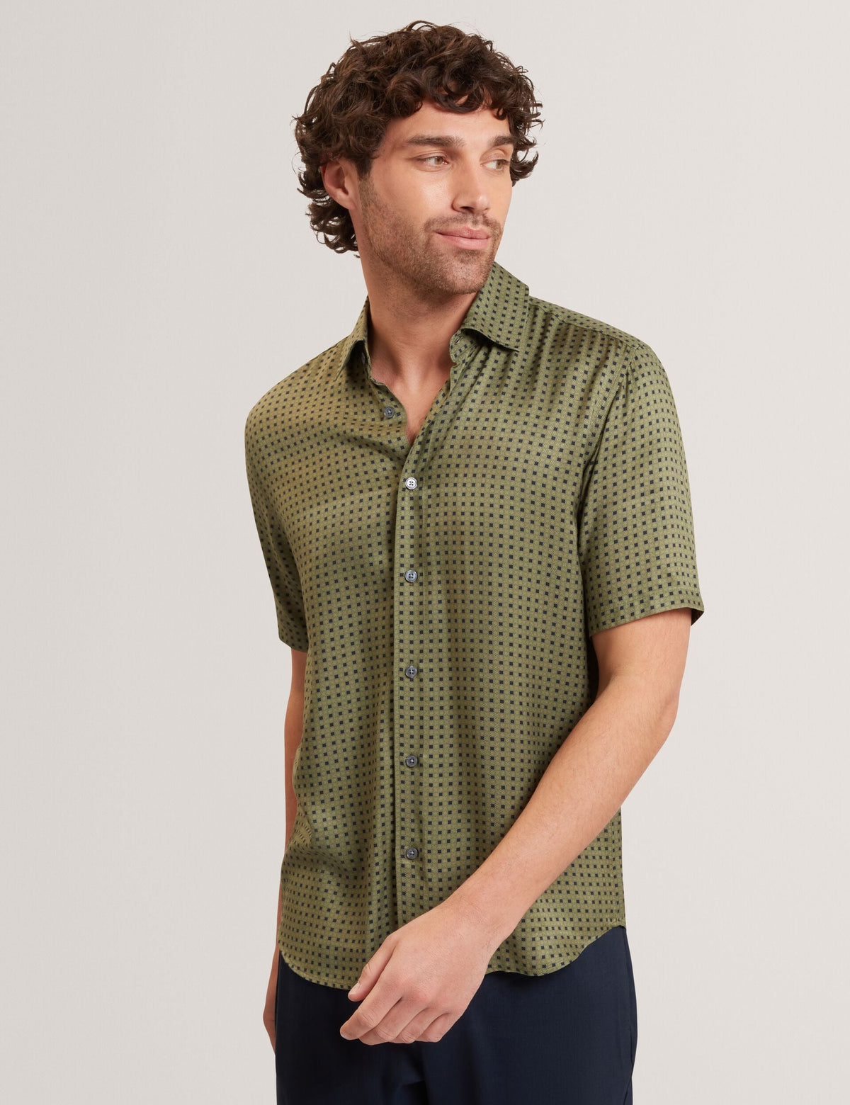 Ted Baker Allistr Geometric Tile Print Short Sleeve Shirt