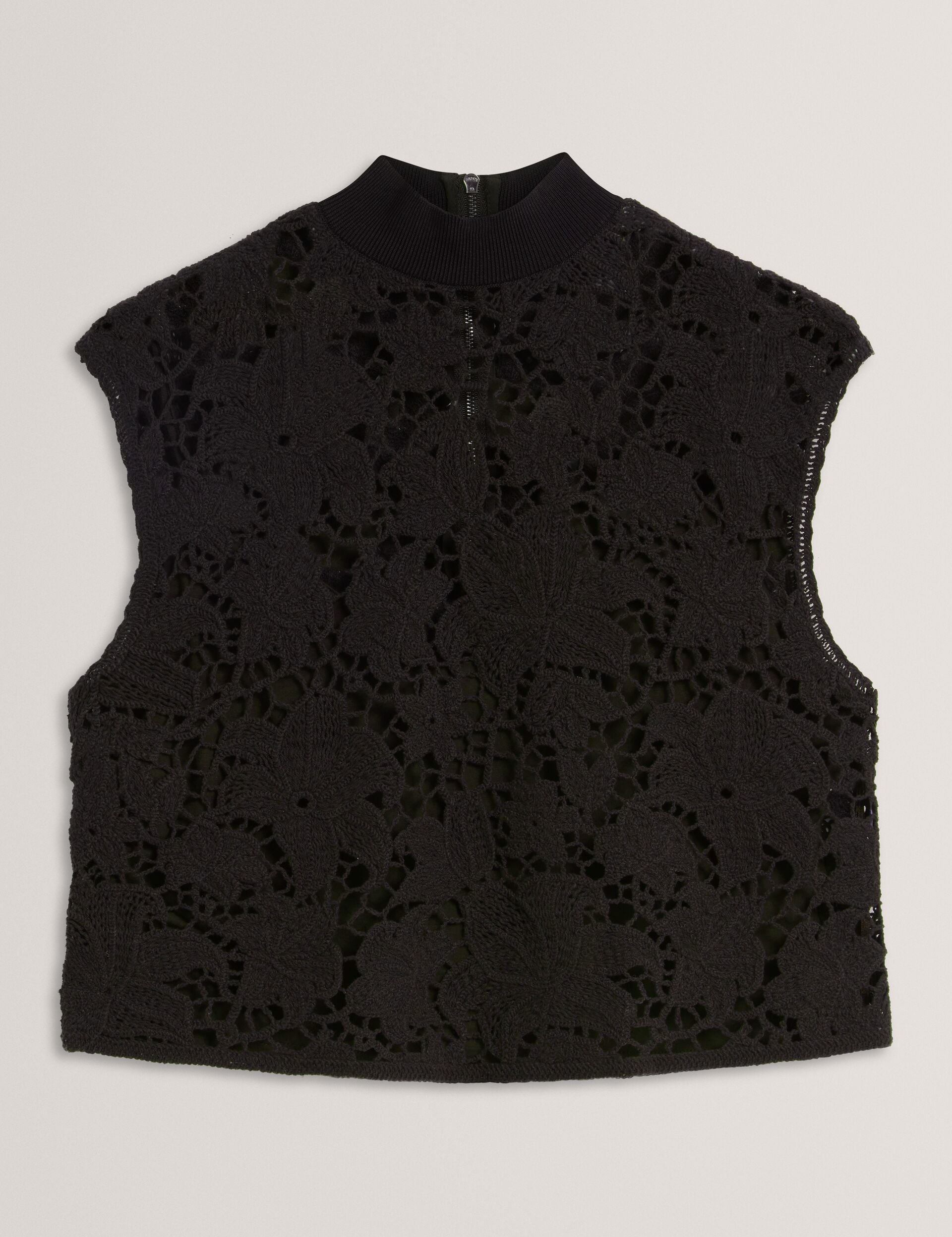 Ted Baker Aenabet Crochet Lace High Neck Crop Top Women's