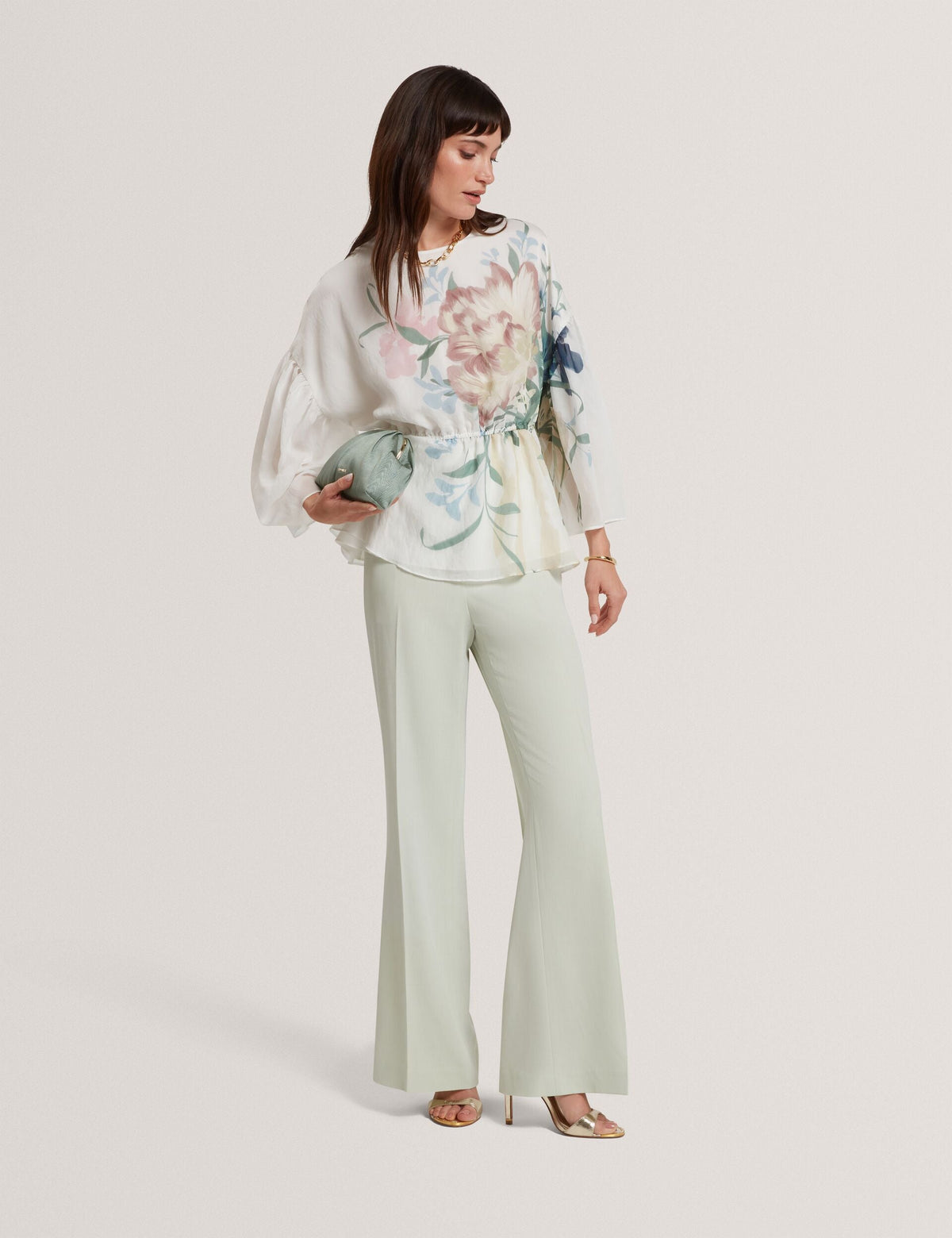 Ted Baker Bridat Woven Kick Flare Tailored Suit Trousers Women's