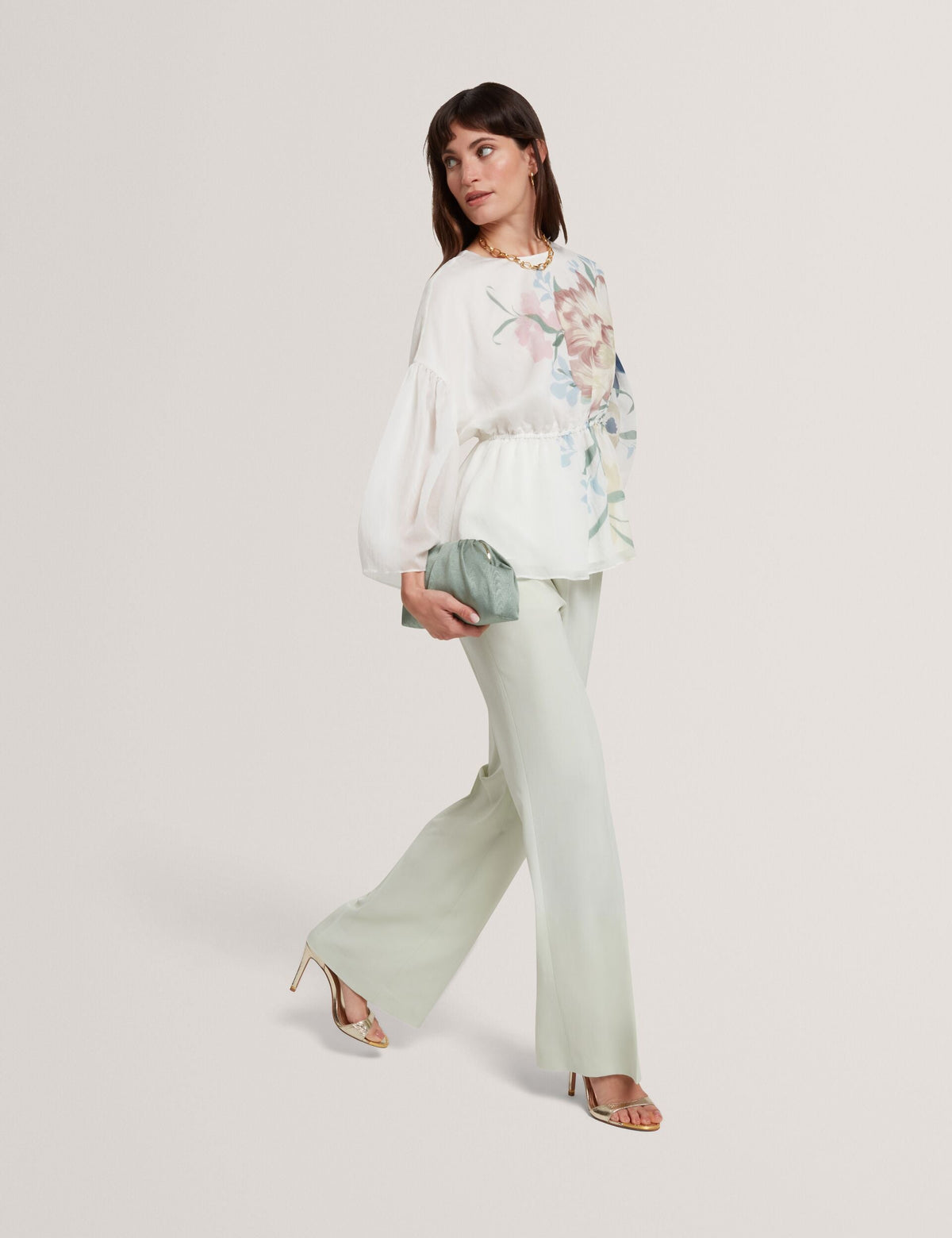 Ted Baker Bridat Woven Kick Flare Tailored Suit Trousers Women's