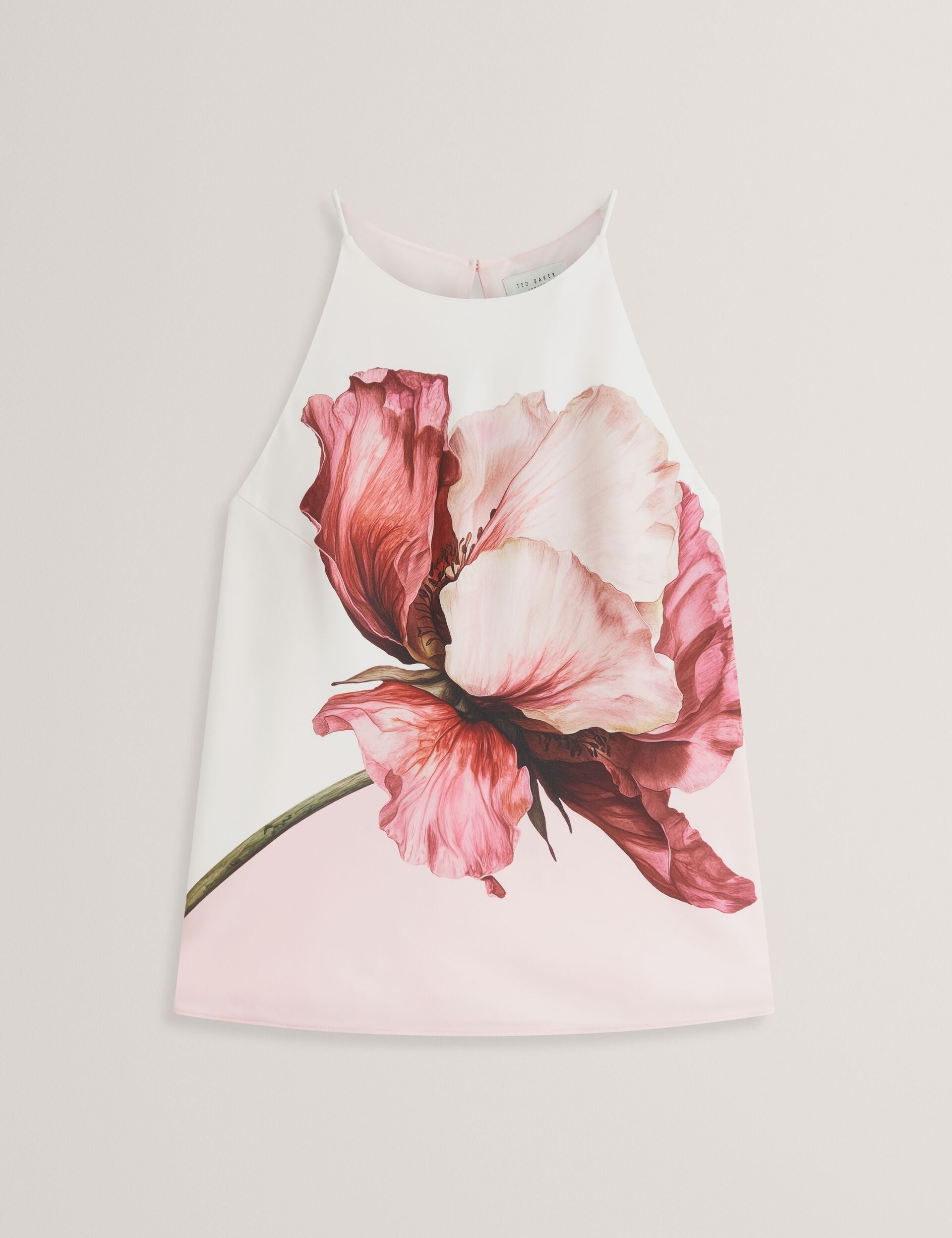 Ted Baker Brosa Floral Placement Print Halterneck Top Women's