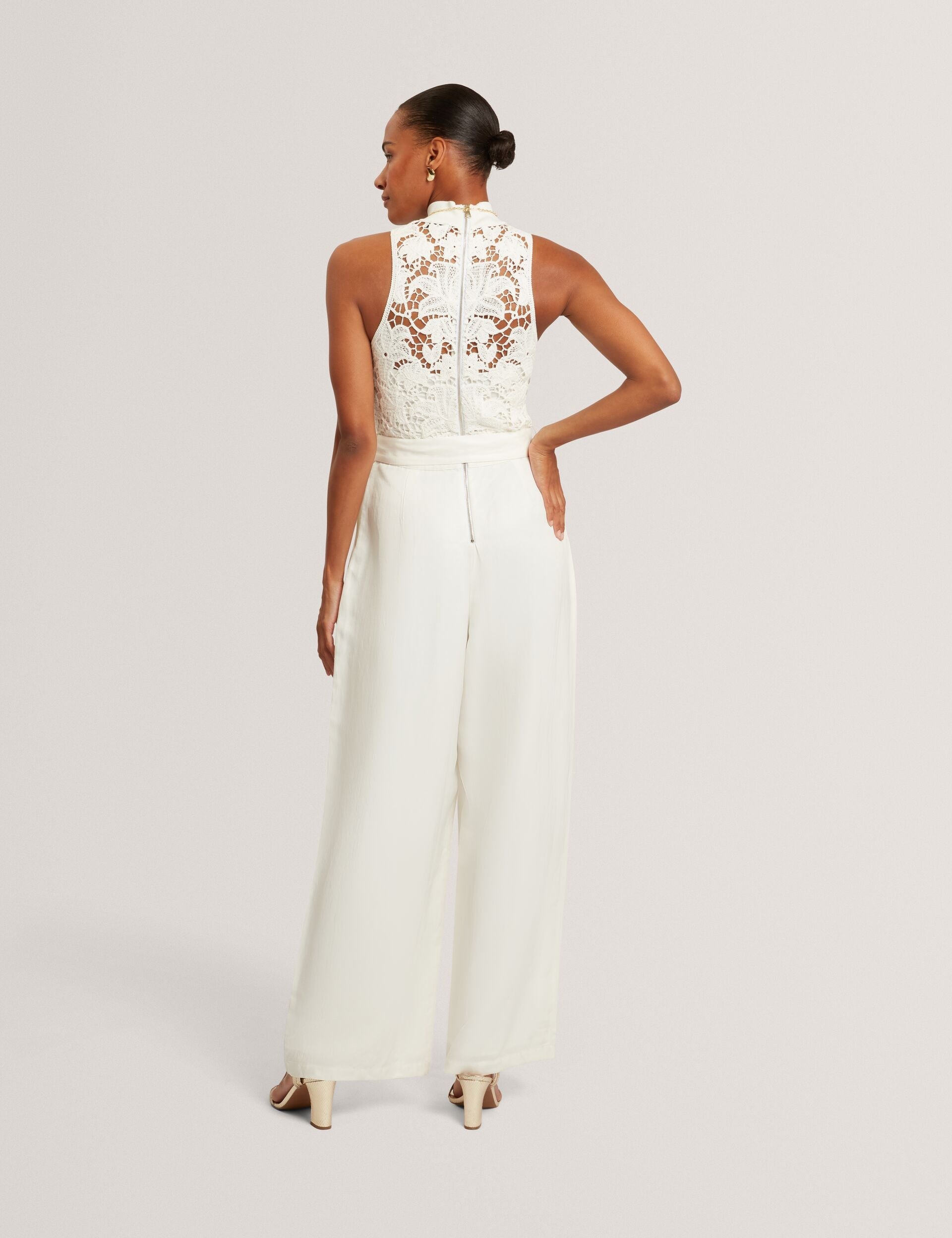 Ted Baker Calanta Crochet Lace Top Wide Leg Jumpsuit Women's