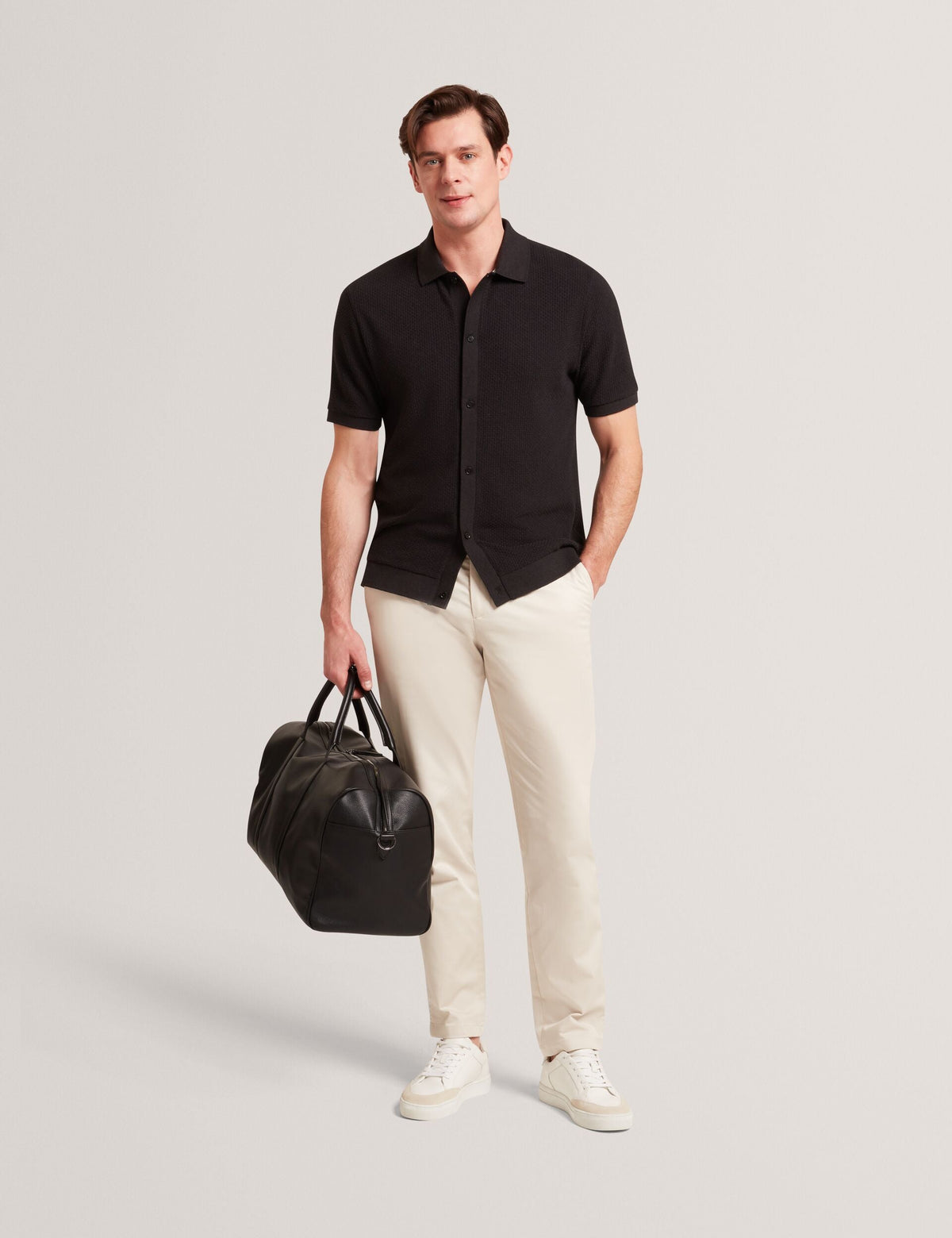 Ted Baker Connyr Textured Knit Buttonthrough Polo Shirt