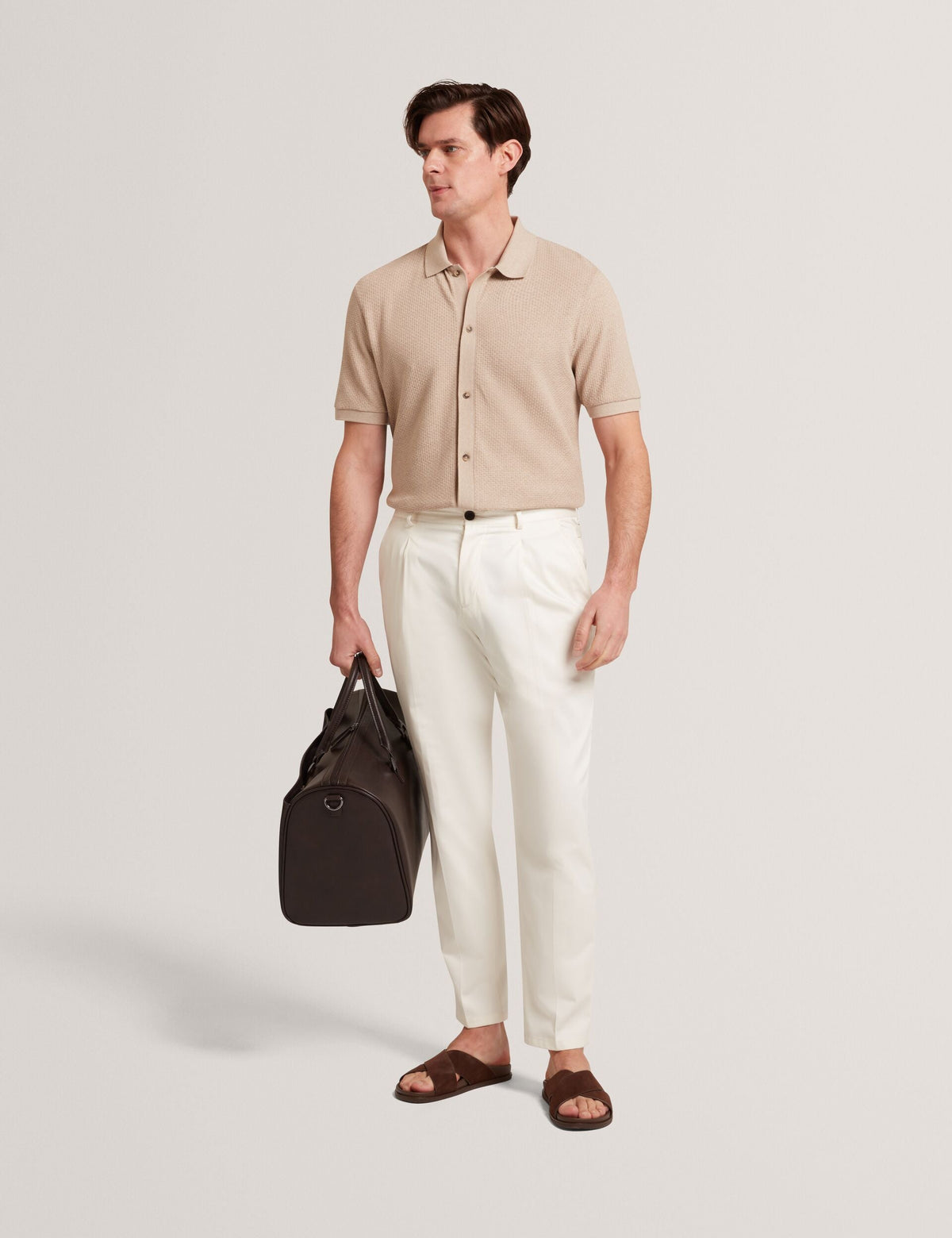 Ted Baker Connyr Textured Knit Buttonthrough Polo Shirt