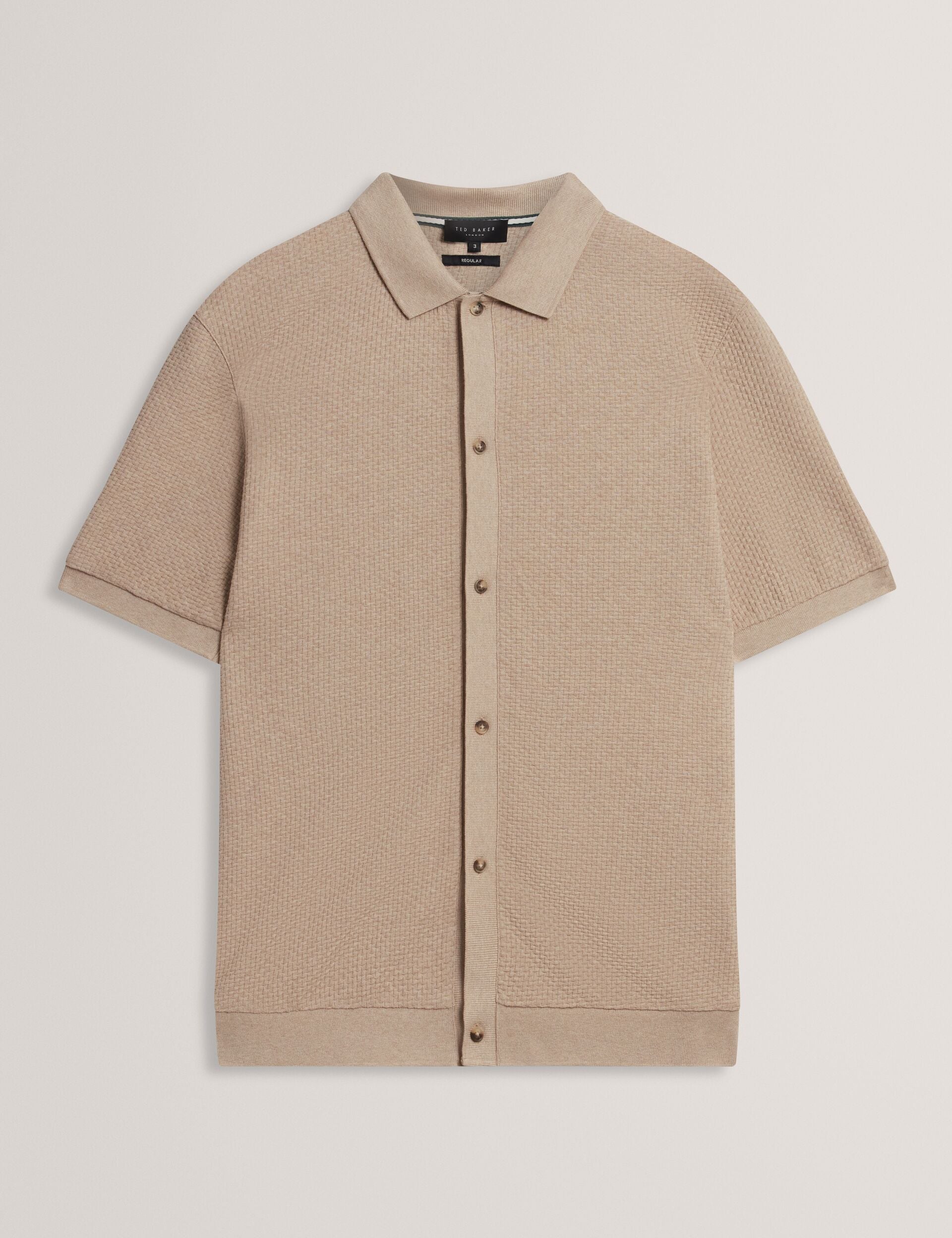 Ted Baker Connyr Textured Knit Buttonthrough Polo Shirt