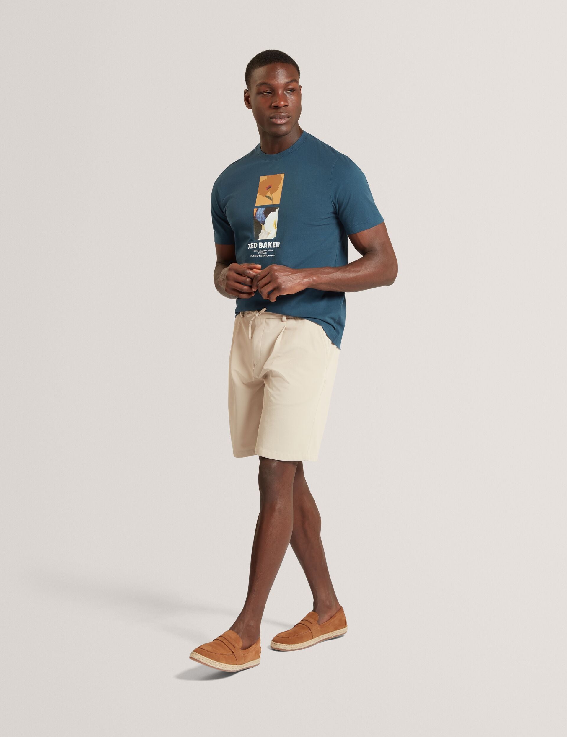 Ted Baker Lambbet Floral Double Graphic Cotton Tshirt