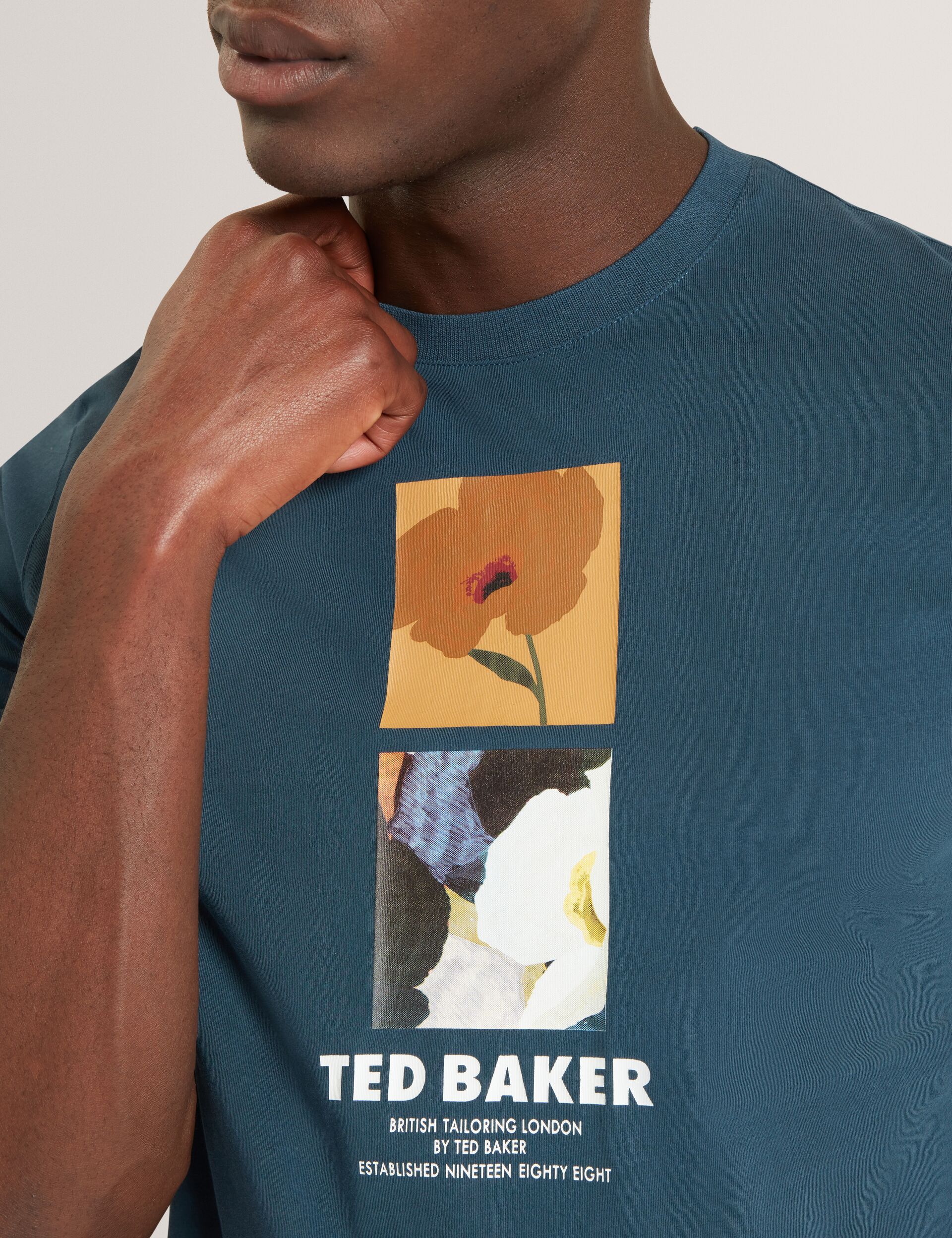 Ted Baker Lambbet Floral Double Graphic Cotton Tshirt