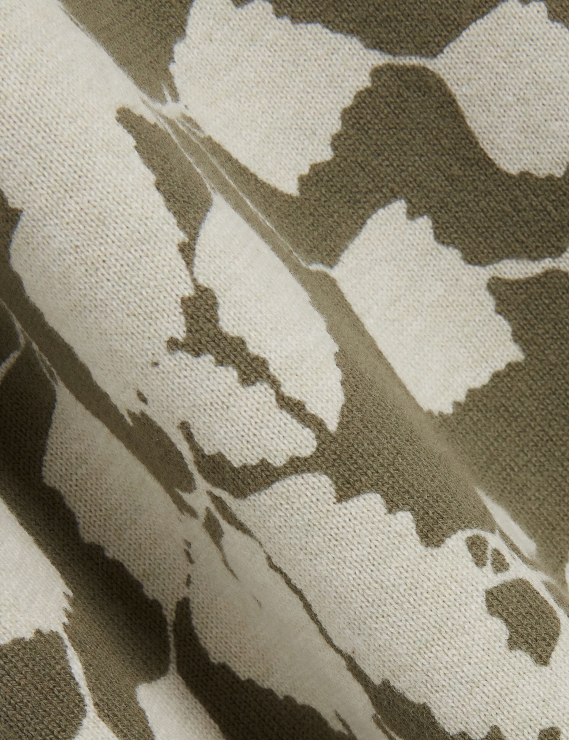 Ted Baker Alddat Foliage Print Cotton Fine Knit Tshirt