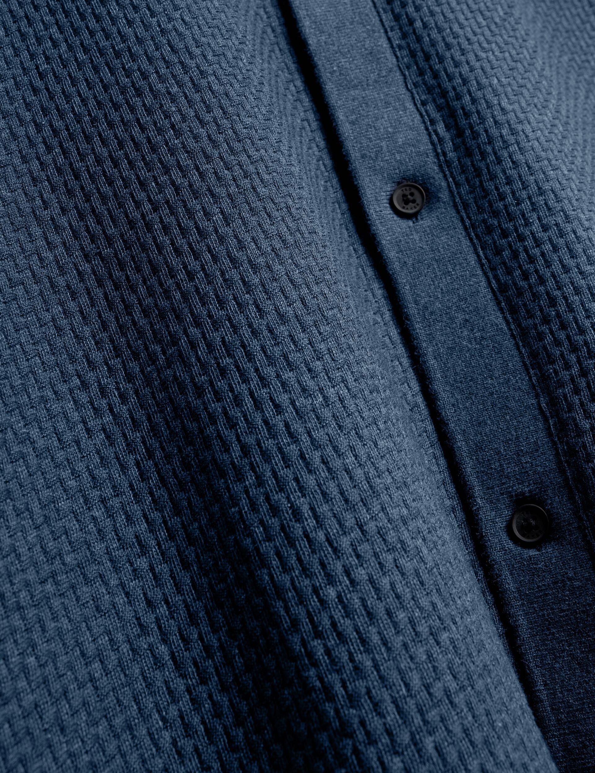 Ted Baker Wilkes Long Sleeve Textured Buttonthrough Polo