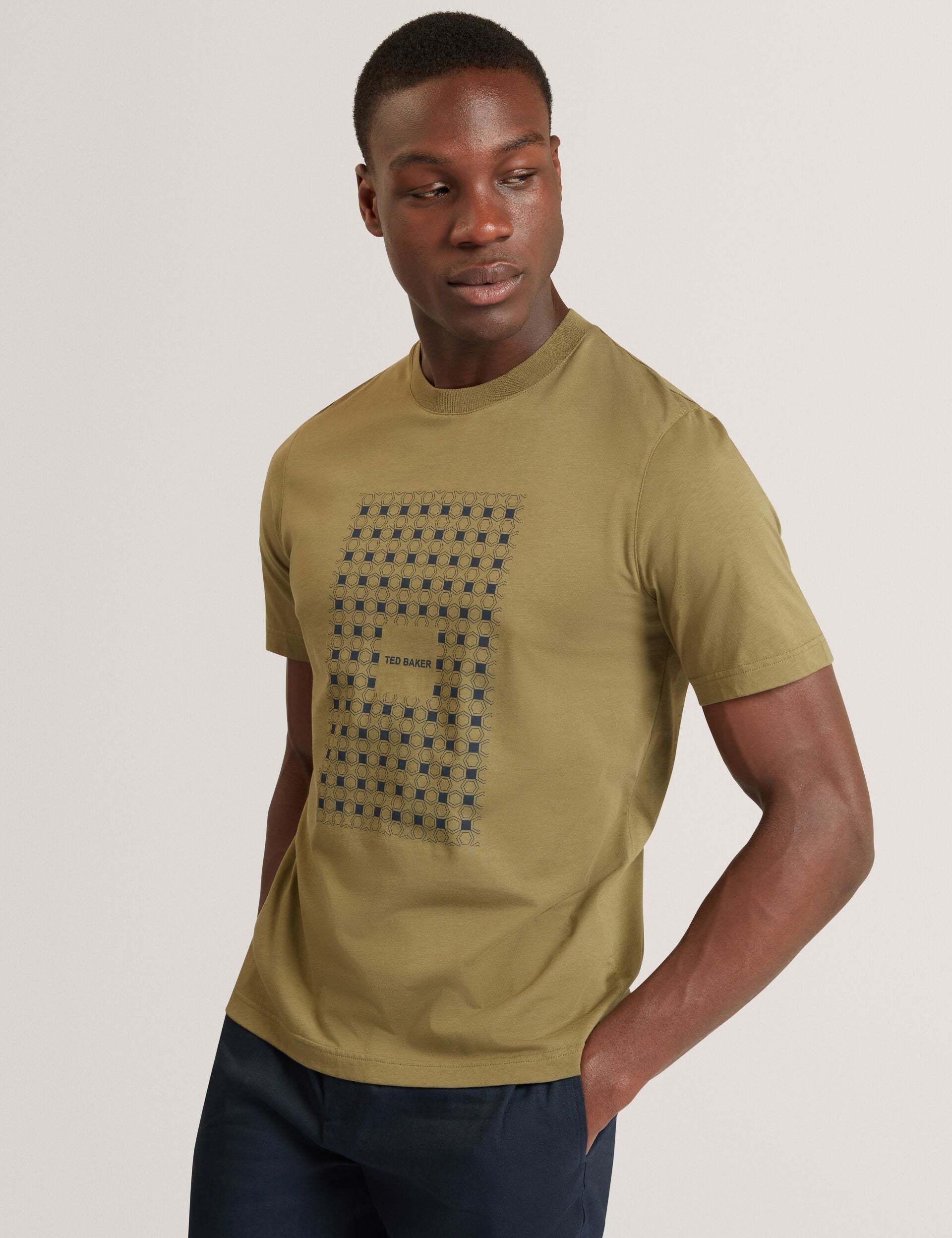 Ted Baker Mccourt Tile Graphic Cotton Crew Neck Tshirt