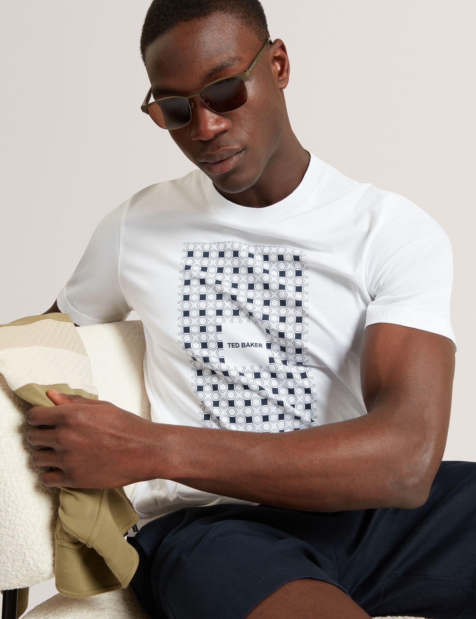 Ted Baker Mccourt Tile Graphic Cotton Crew Neck Tshirt