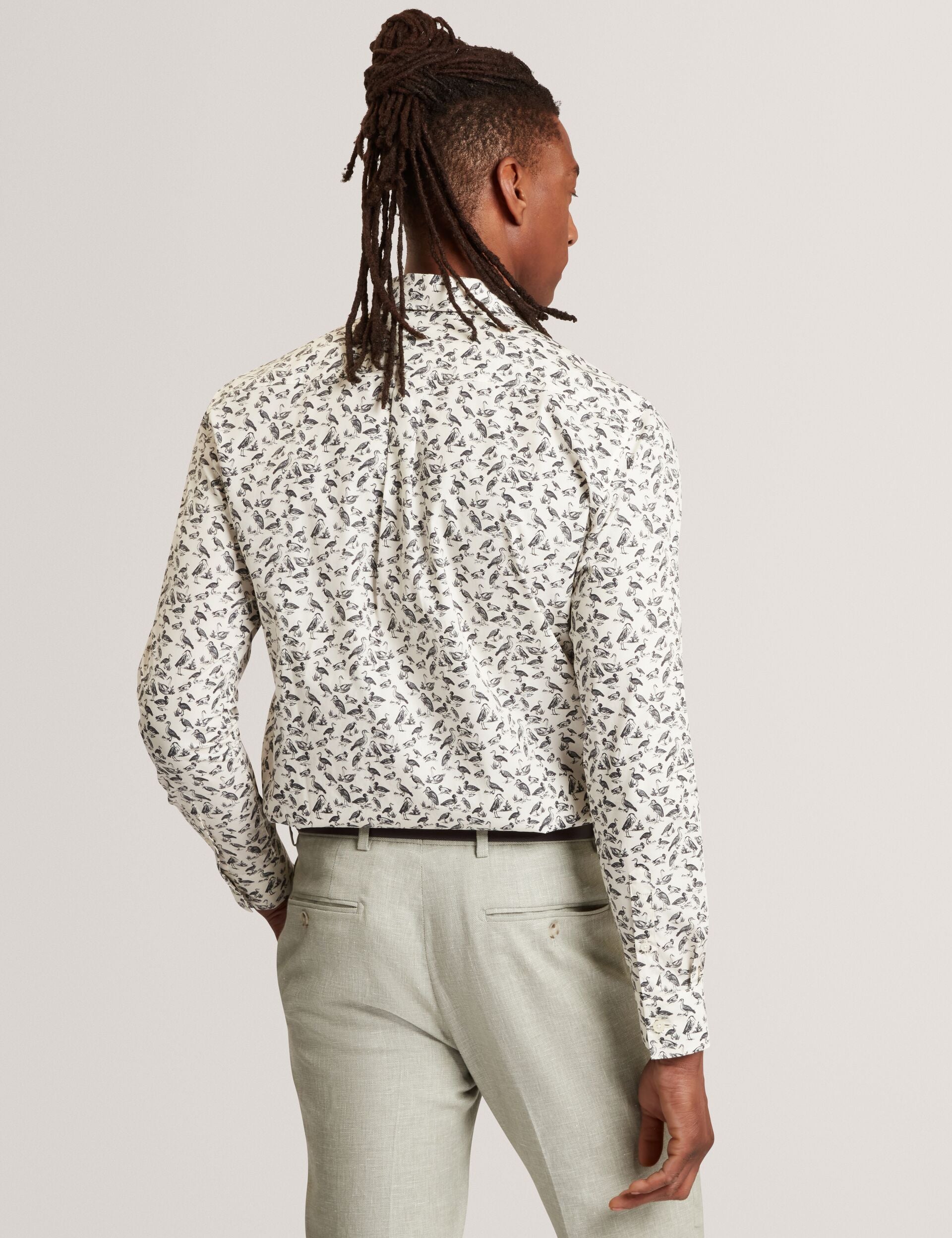 Ted Baker Bothwik Duck Print Long Sleeve Oxford Shirt
