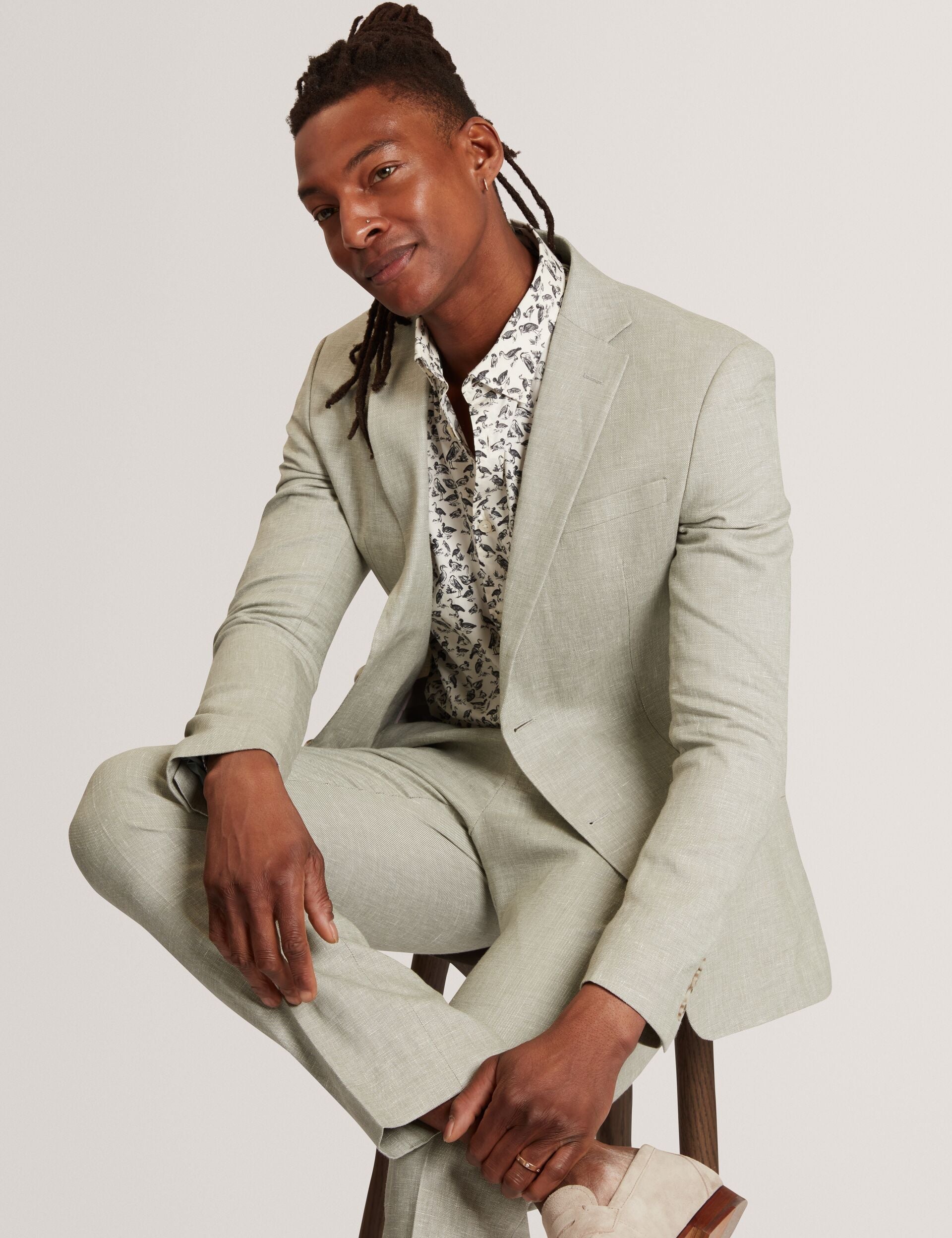 Ted Baker Bothwik Duck Print Long Sleeve Oxford Shirt