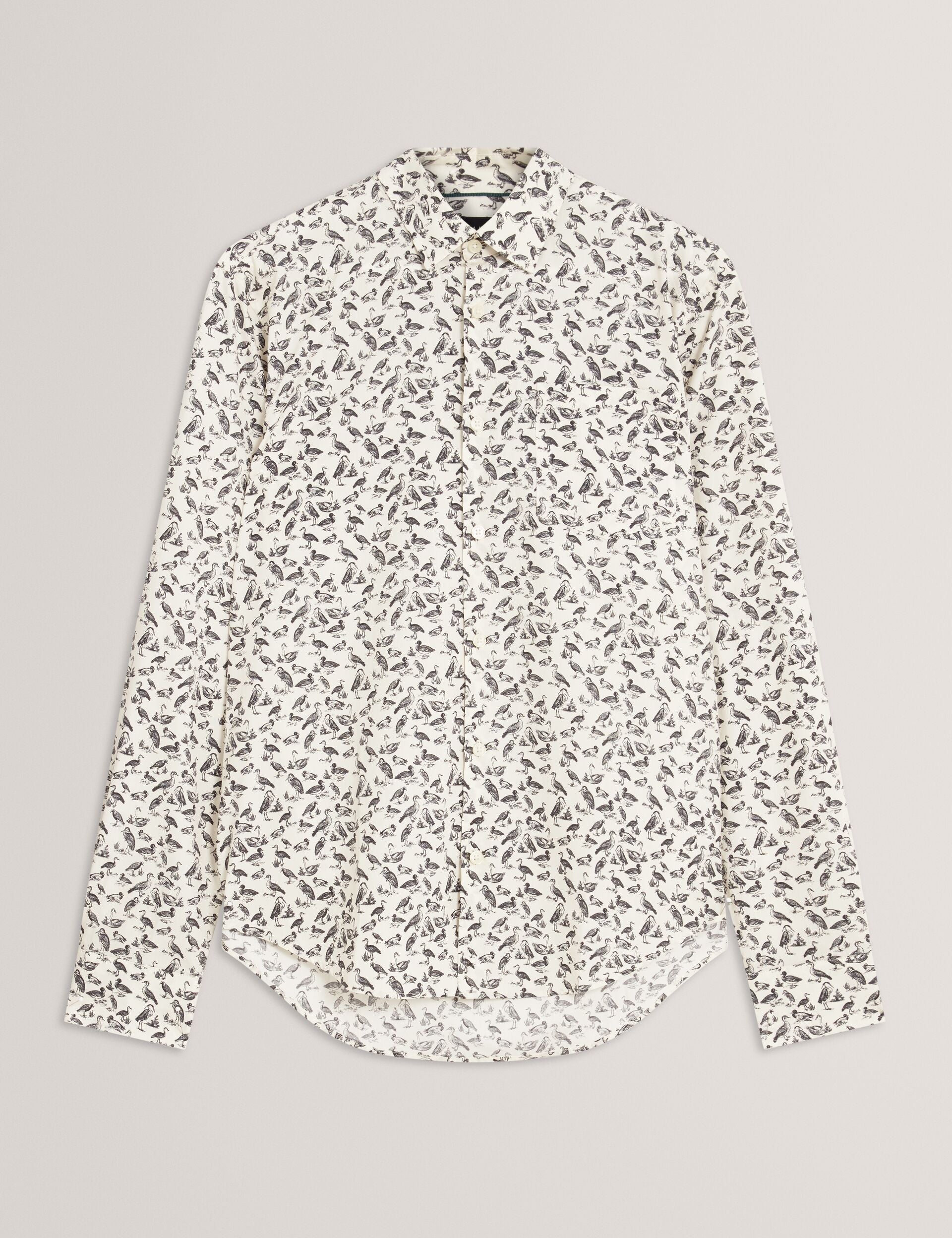 Ted Baker Bothwik Duck Print Long Sleeve Oxford Shirt
