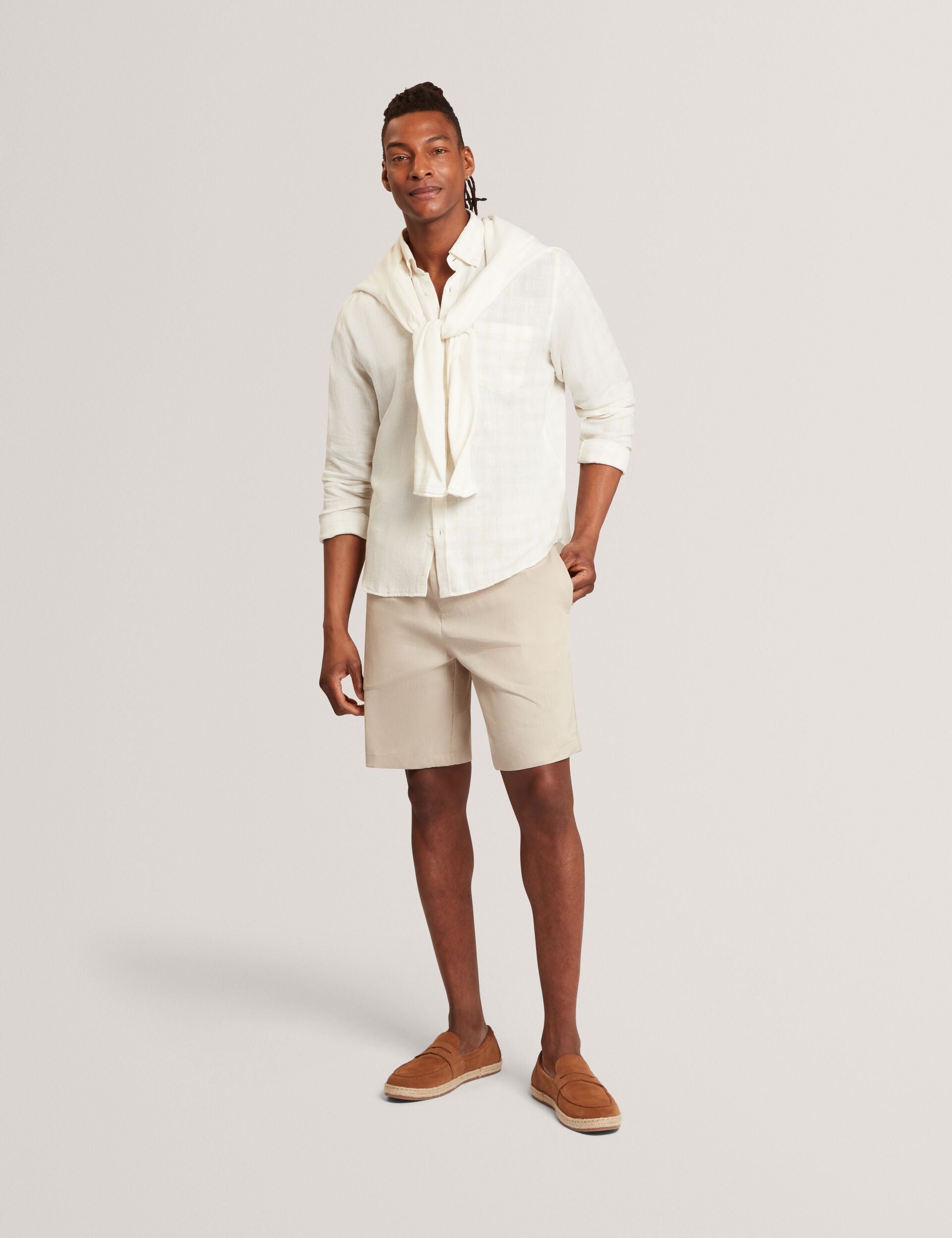Ted Baker Andrey Relaxed Marl Check Long Sleeve Shirt