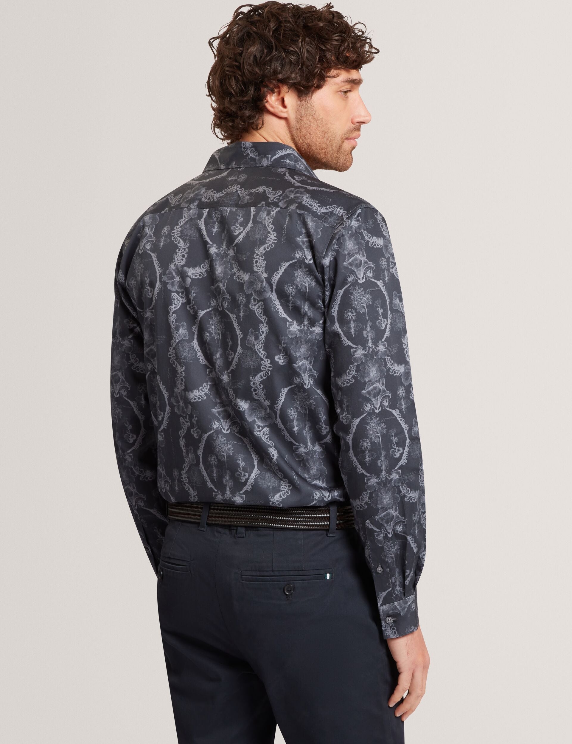 Ted Baker Baddley Botanical Lace Cotton Stretch Shirt