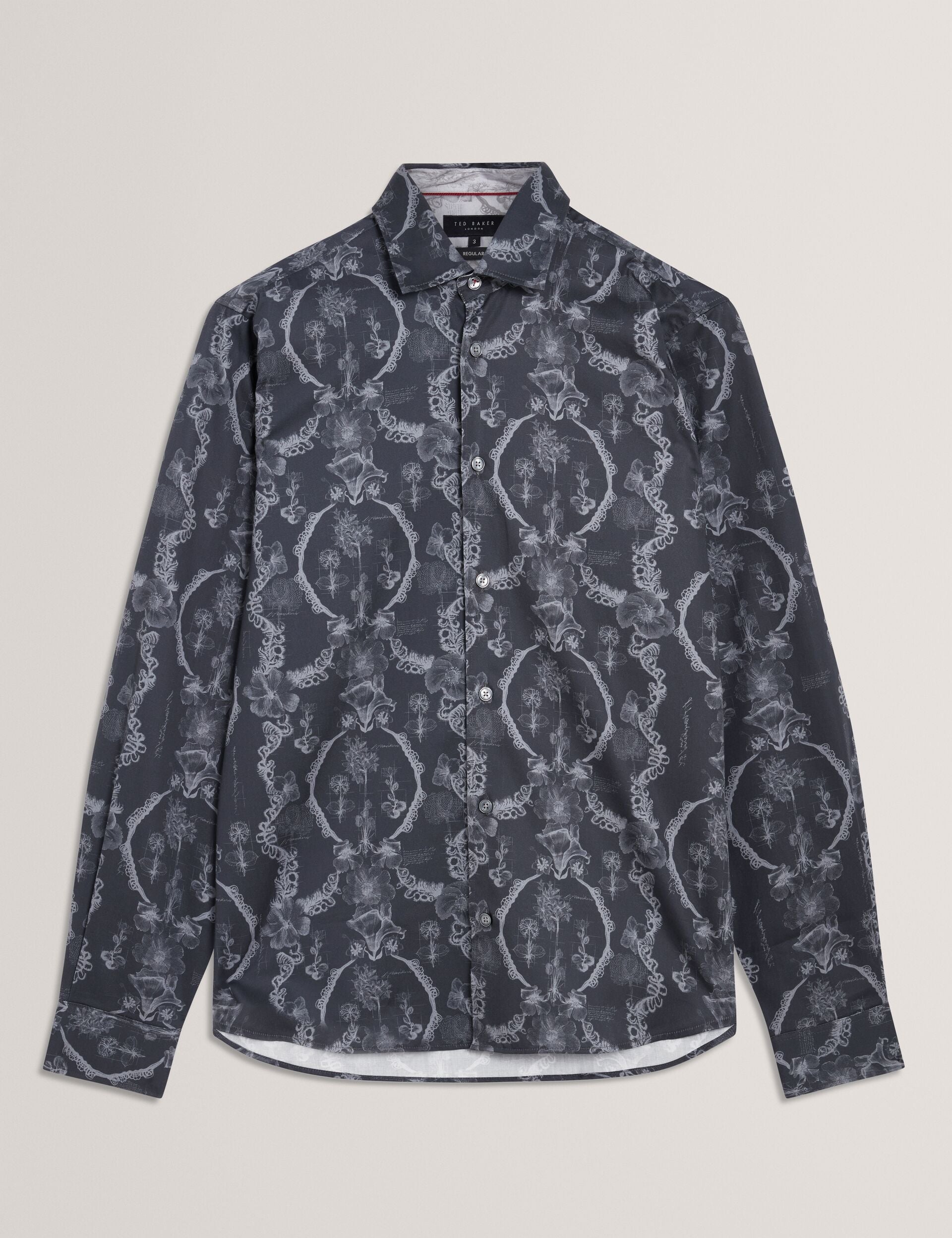 Ted Baker Baddley Botanical Lace Cotton Stretch Shirt