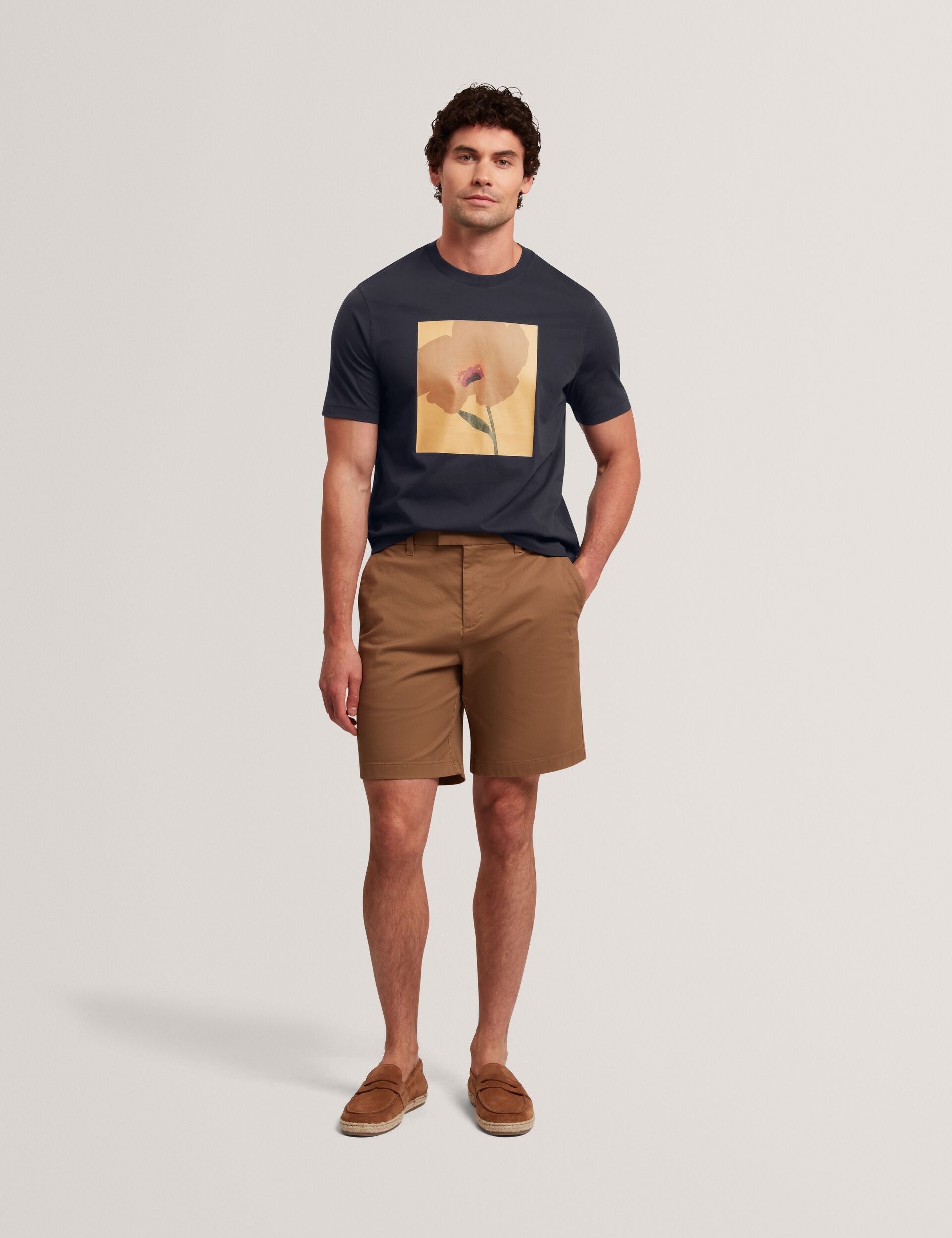 Ted Baker Crawley Floral Box Graphic Cotton Tshirt
