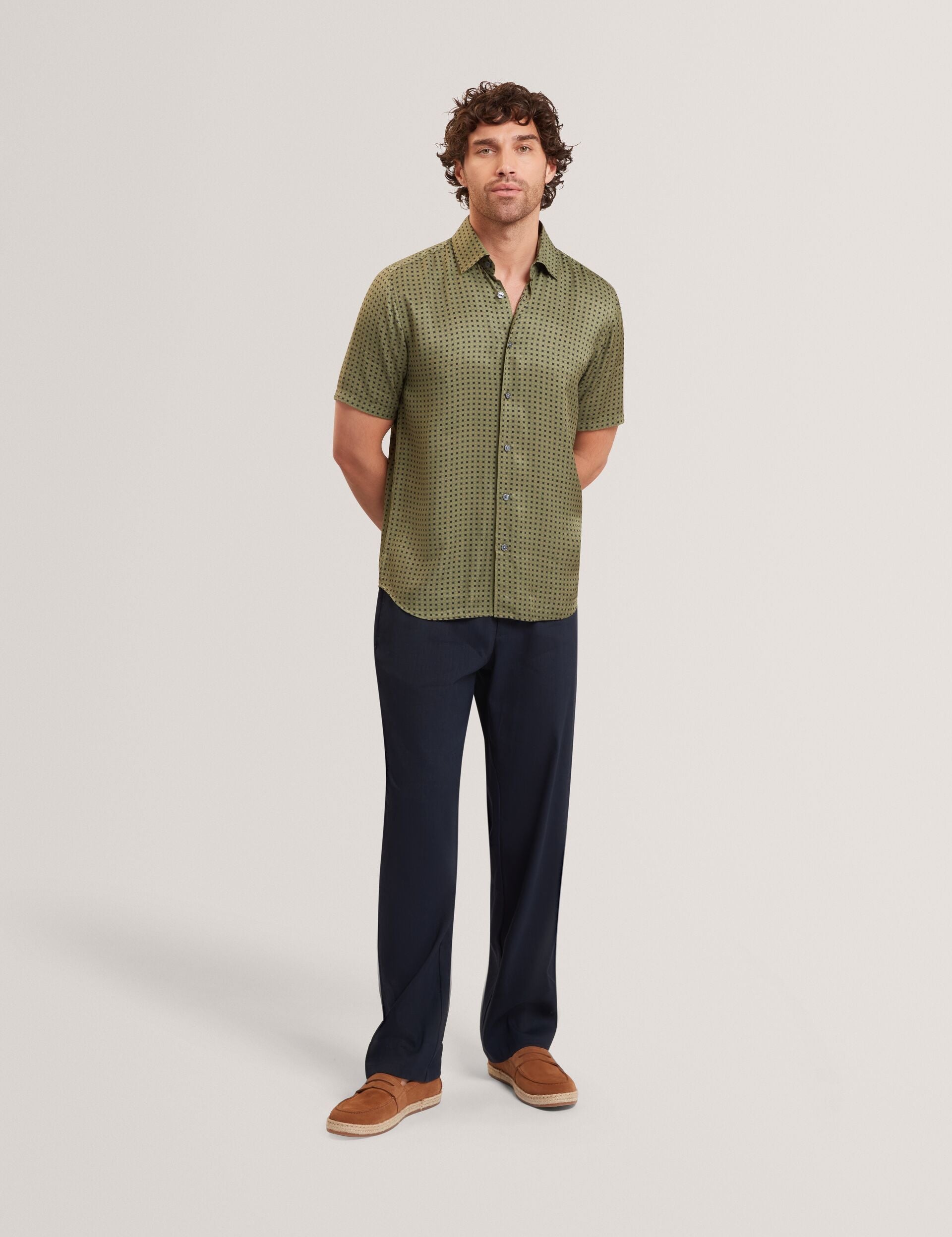 Ted Baker Culverr Relaxed Linen Blend Elasticated Trousers