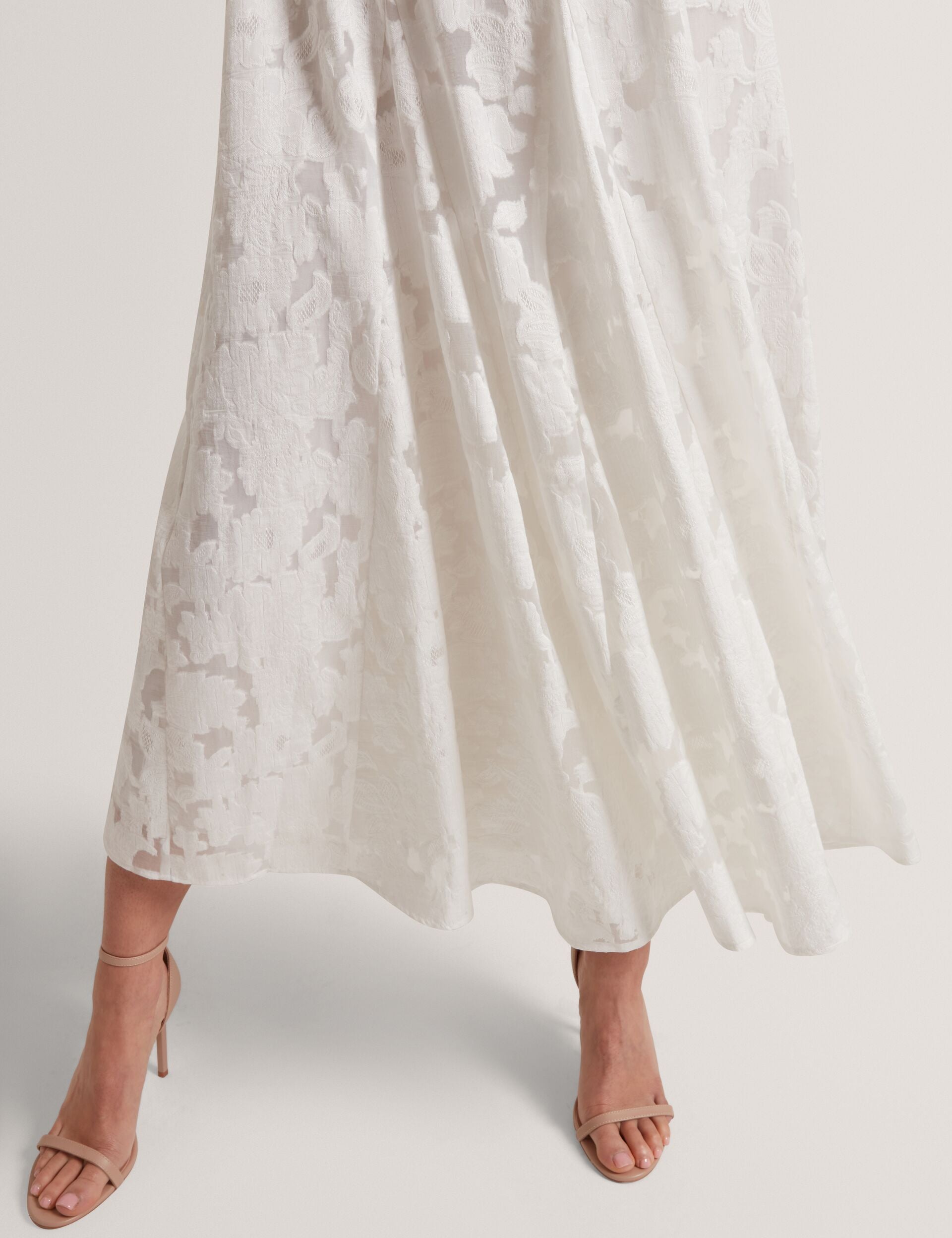 Ted Baker Leesaa Floral Texture Sleeveless Aline Midi Dress Women's