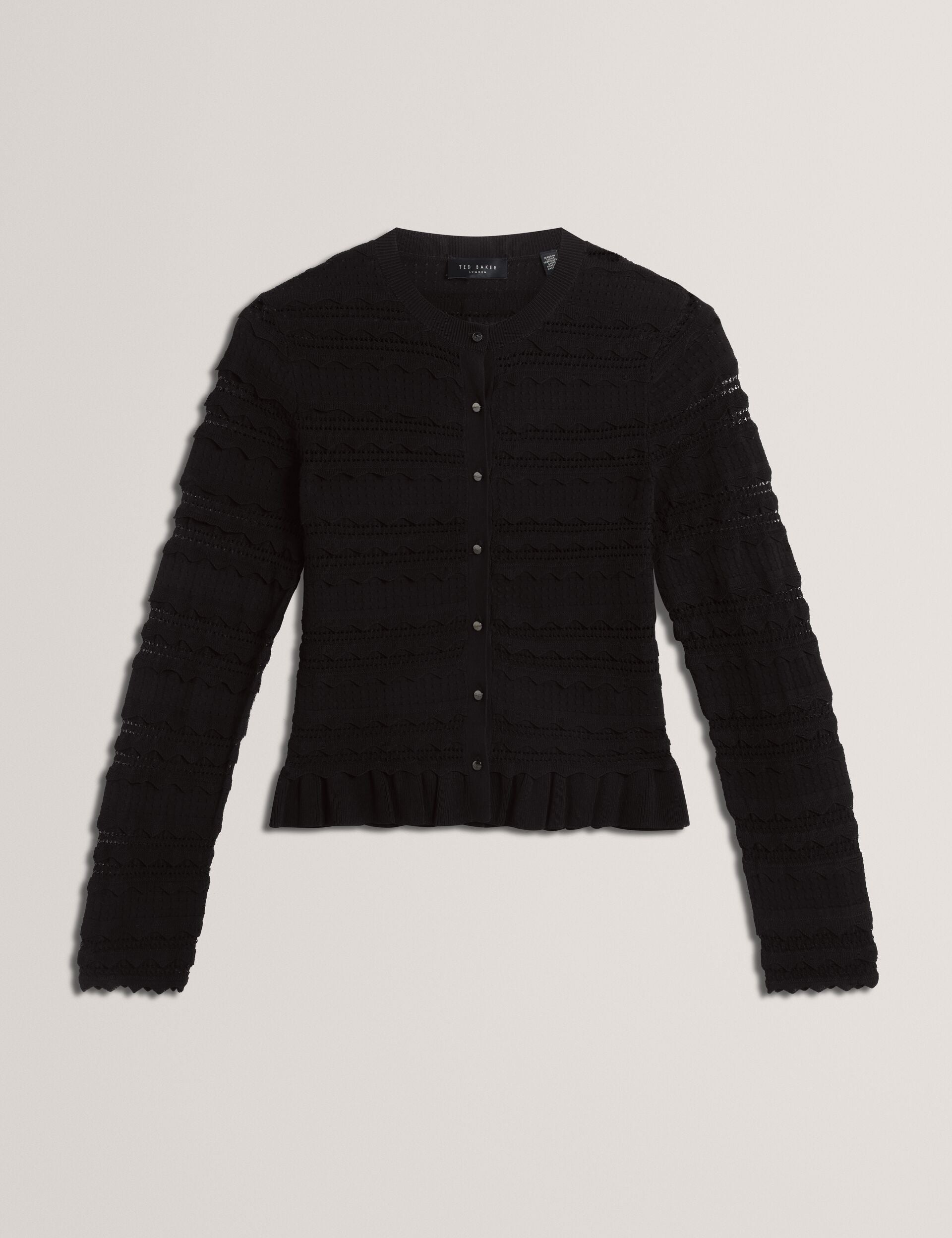 Ted Baker Avria Frilled Hem Knitted Crew Neck Cardigan Women's