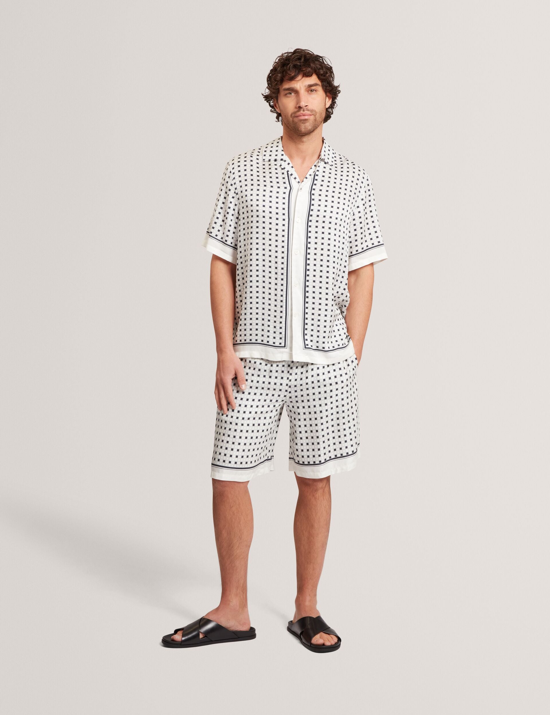Ted Baker Attlass Geo Tile Print Relaxed Pullon Shorts