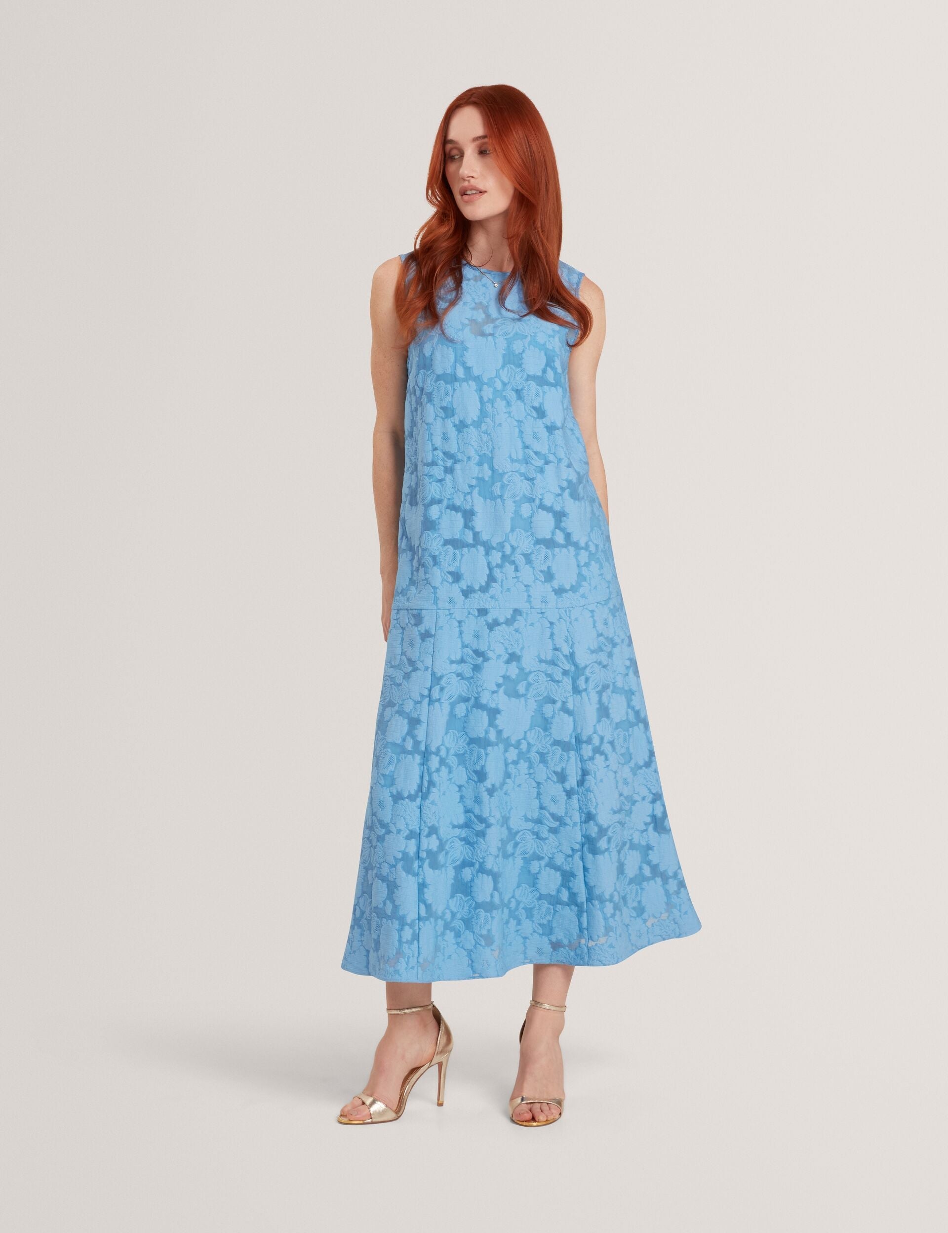 Ted Baker Bayiia Burnout Floral Drop Waist Midi Dress Women's