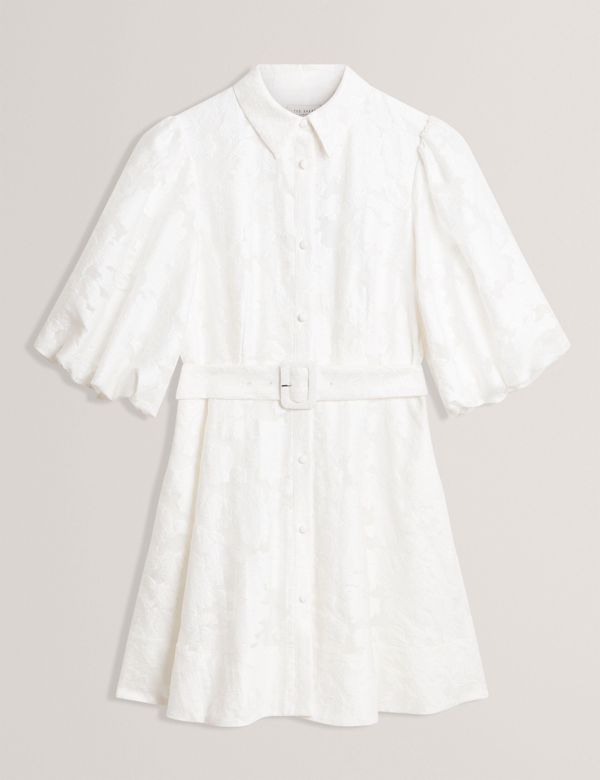 Ted Baker Antya Burnout Floral Puff Sleeve Mini Shirt Dress Women's