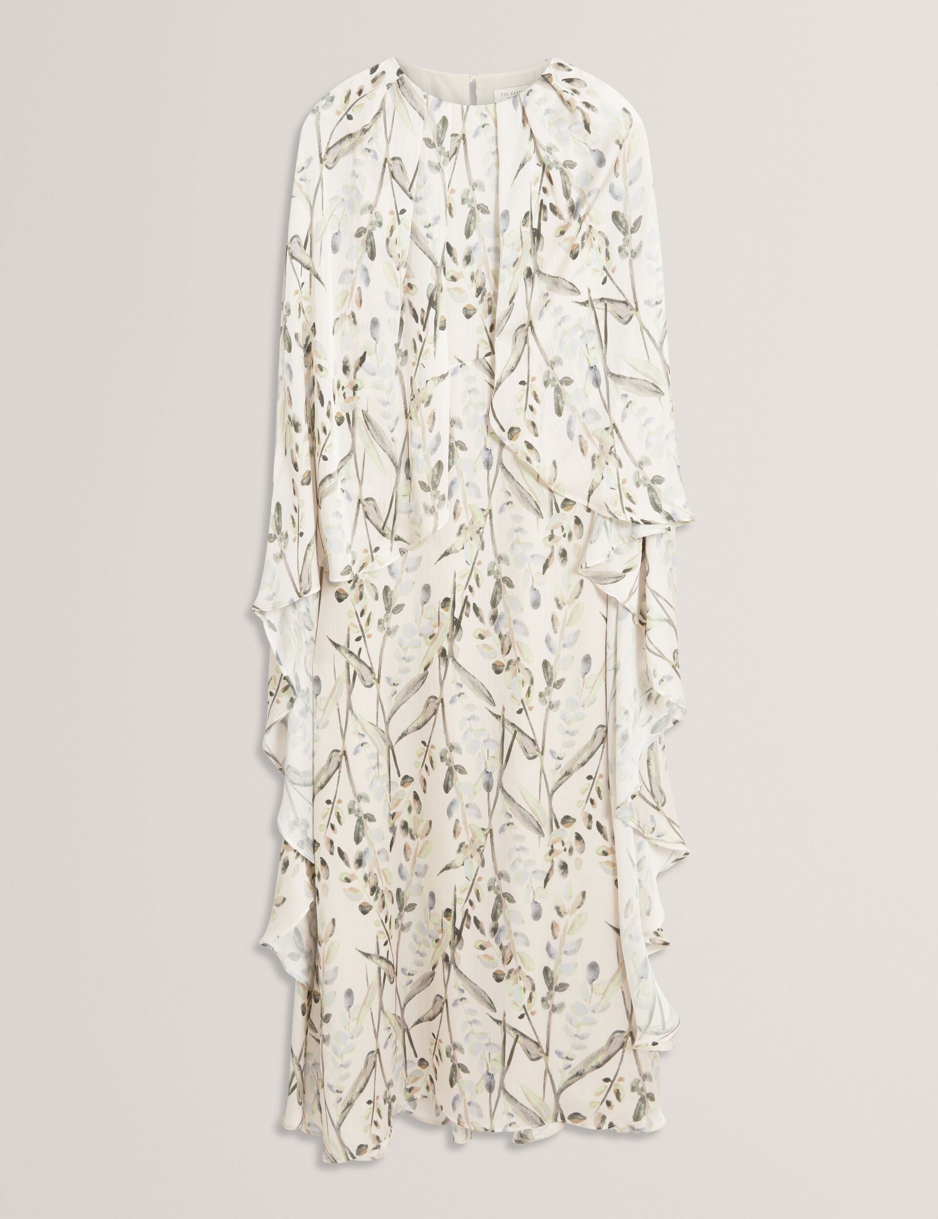 Ted Baker Gildaa Leaf Print Cape Detail Maxi Dress Women's