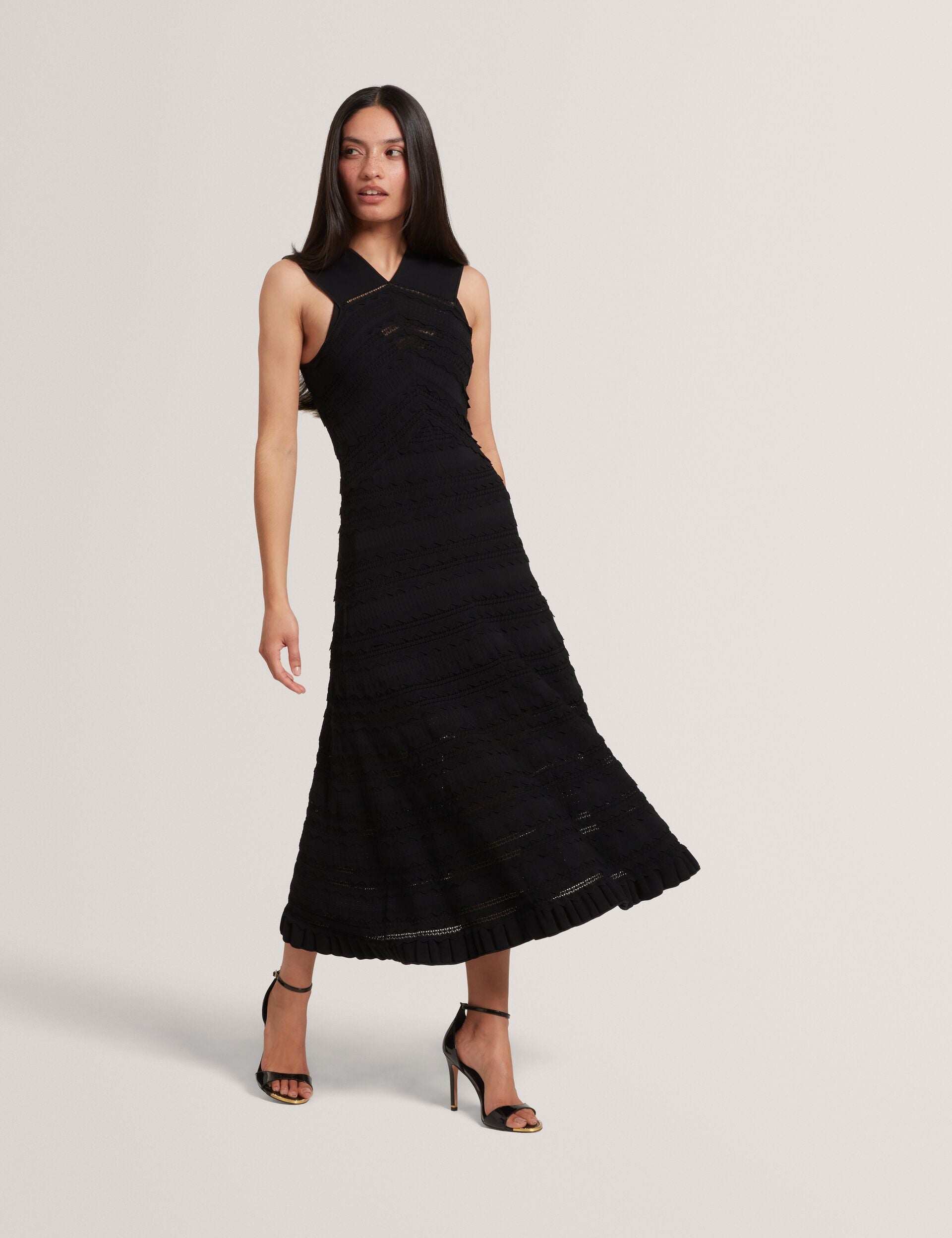 Ted Baker Soleane Scallop Detail Halterneck Knit Midi Dress Women's