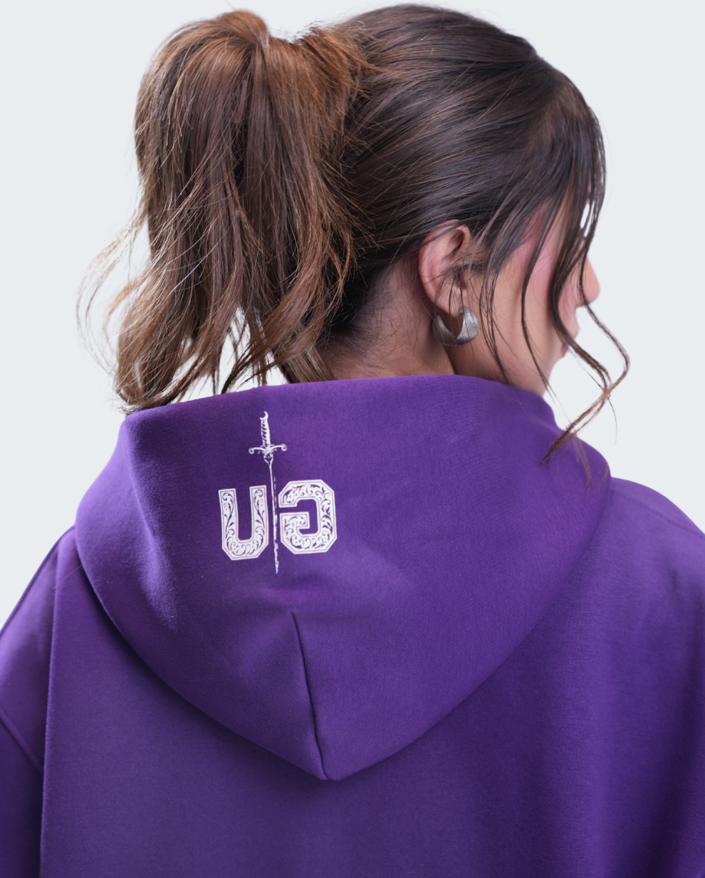 PURPLE GRUNGE ZIPPER HOODIE