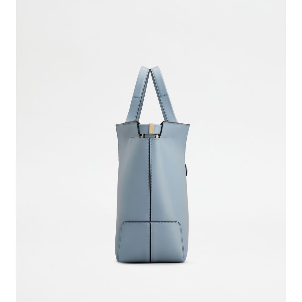 Tods Di Bag Folio In Leather Small Light Blue
