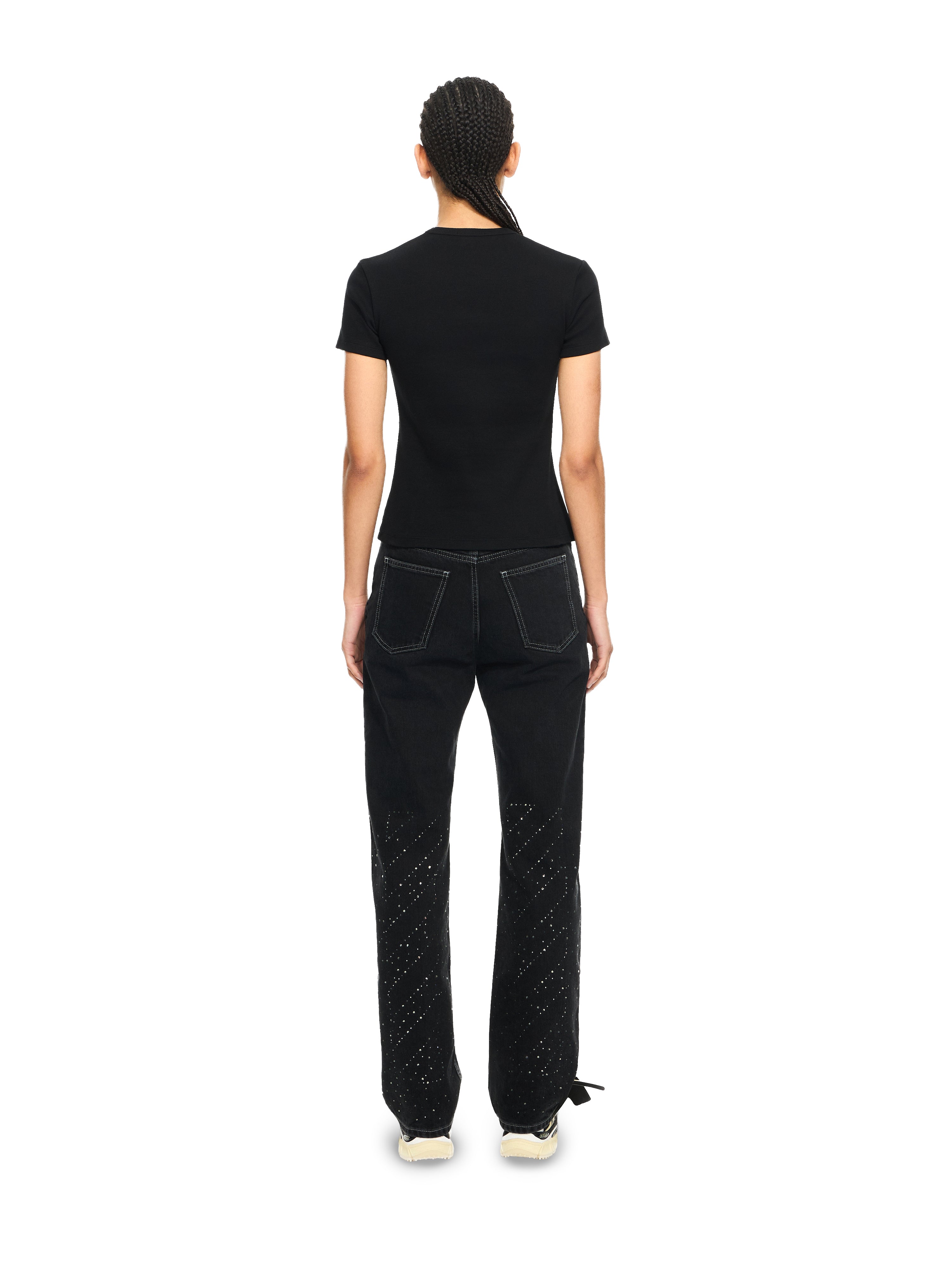 Off-White Off Stamp Ribbed Basic Tshirt Black
