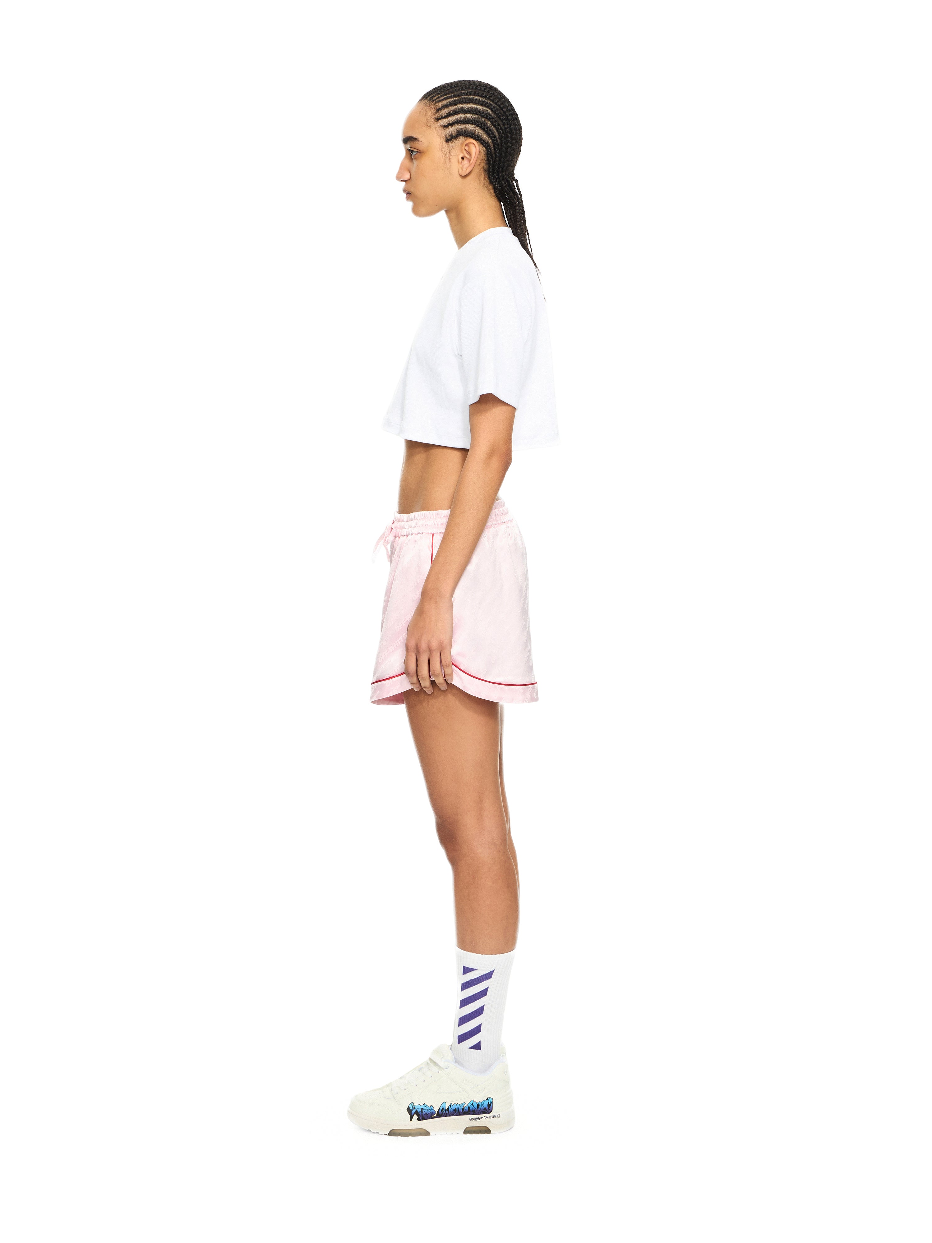 Off-White Off Stamp Ribbed Cropped Tshirt Black