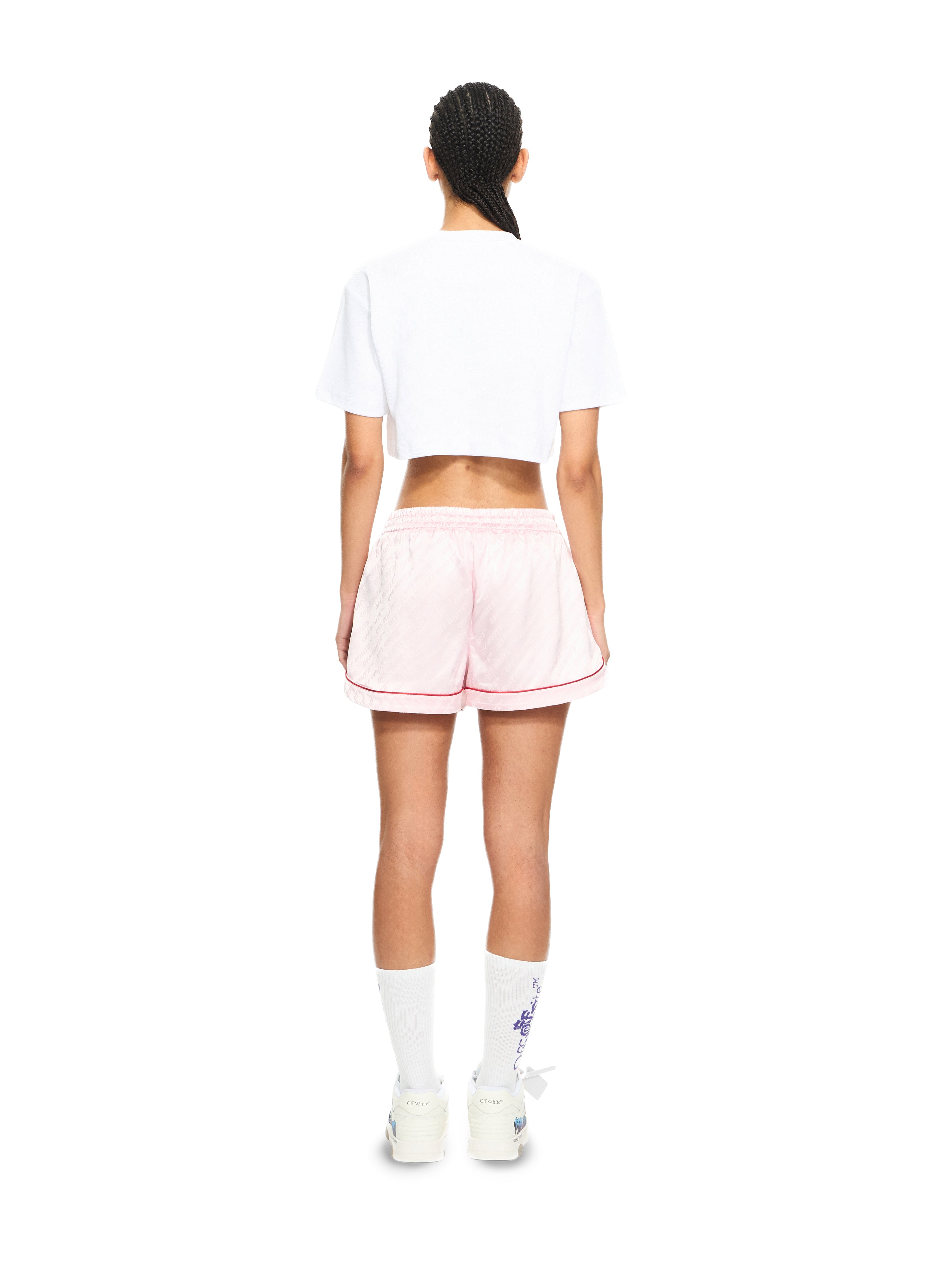 Off-White Off Stamp Ribbed Cropped Tshirt Black