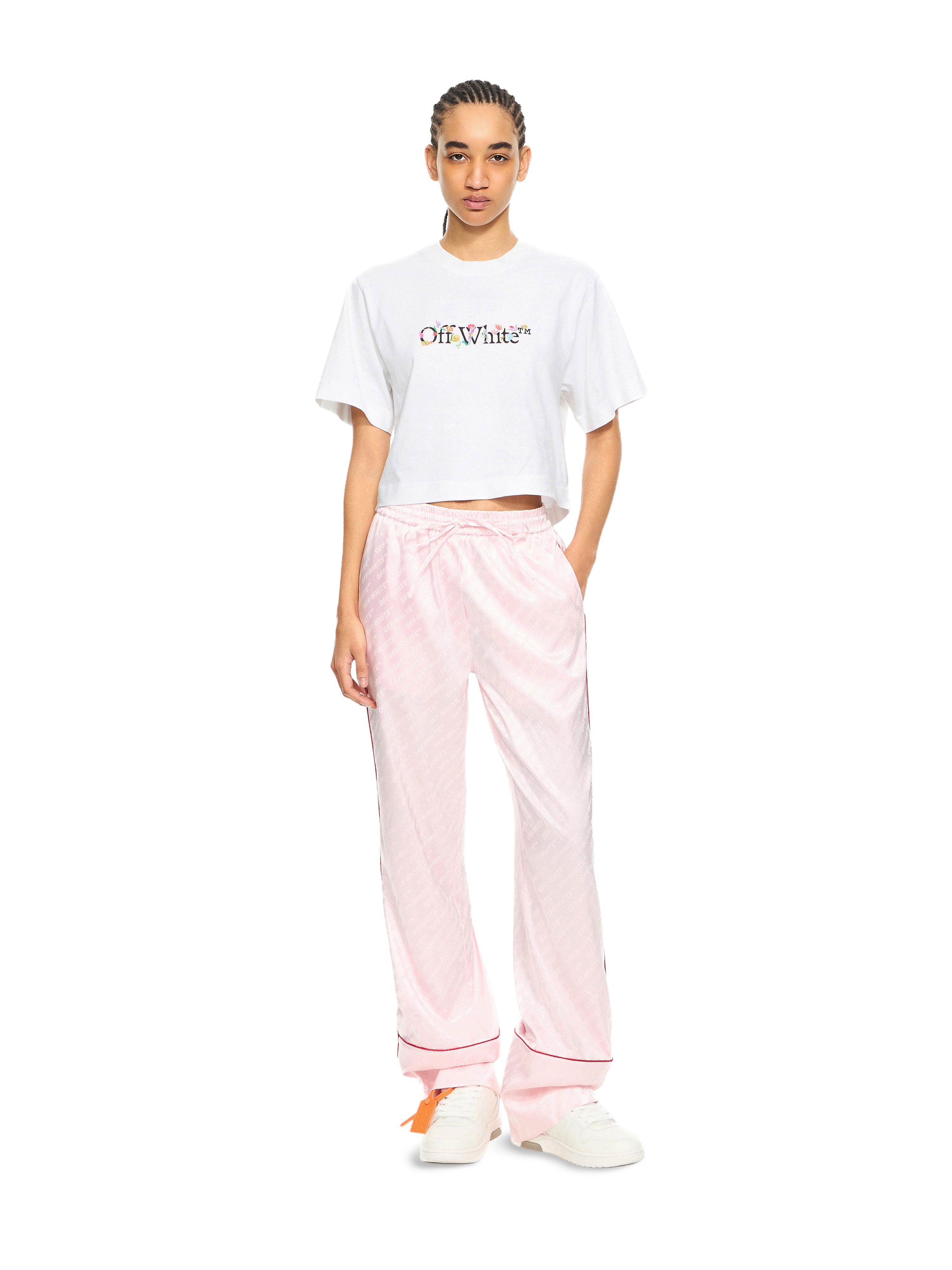 Off-White Bookish Glowing Flower Crop Tshirt