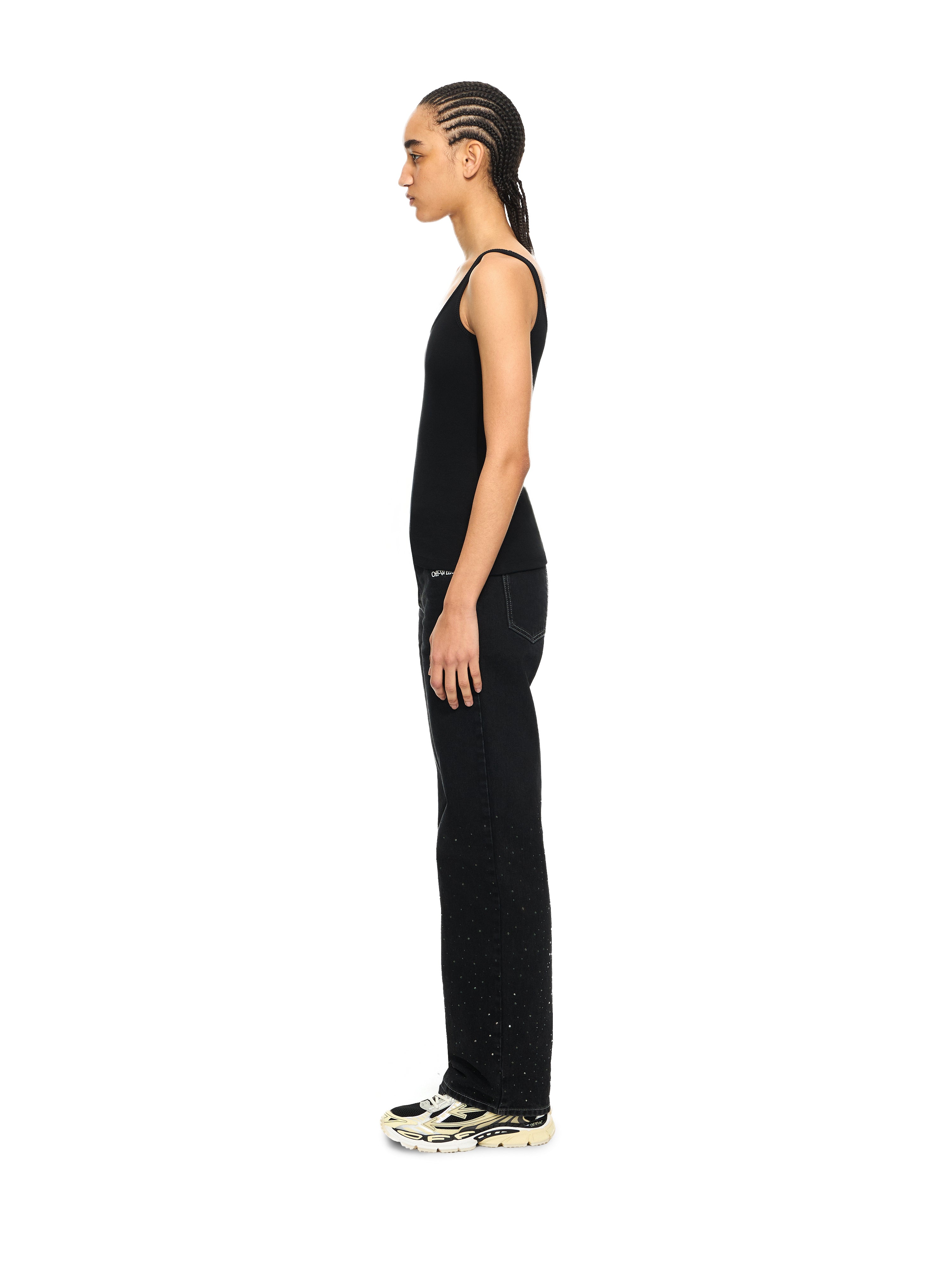 Off-White Off Stamp Ribbed Tank Top Black