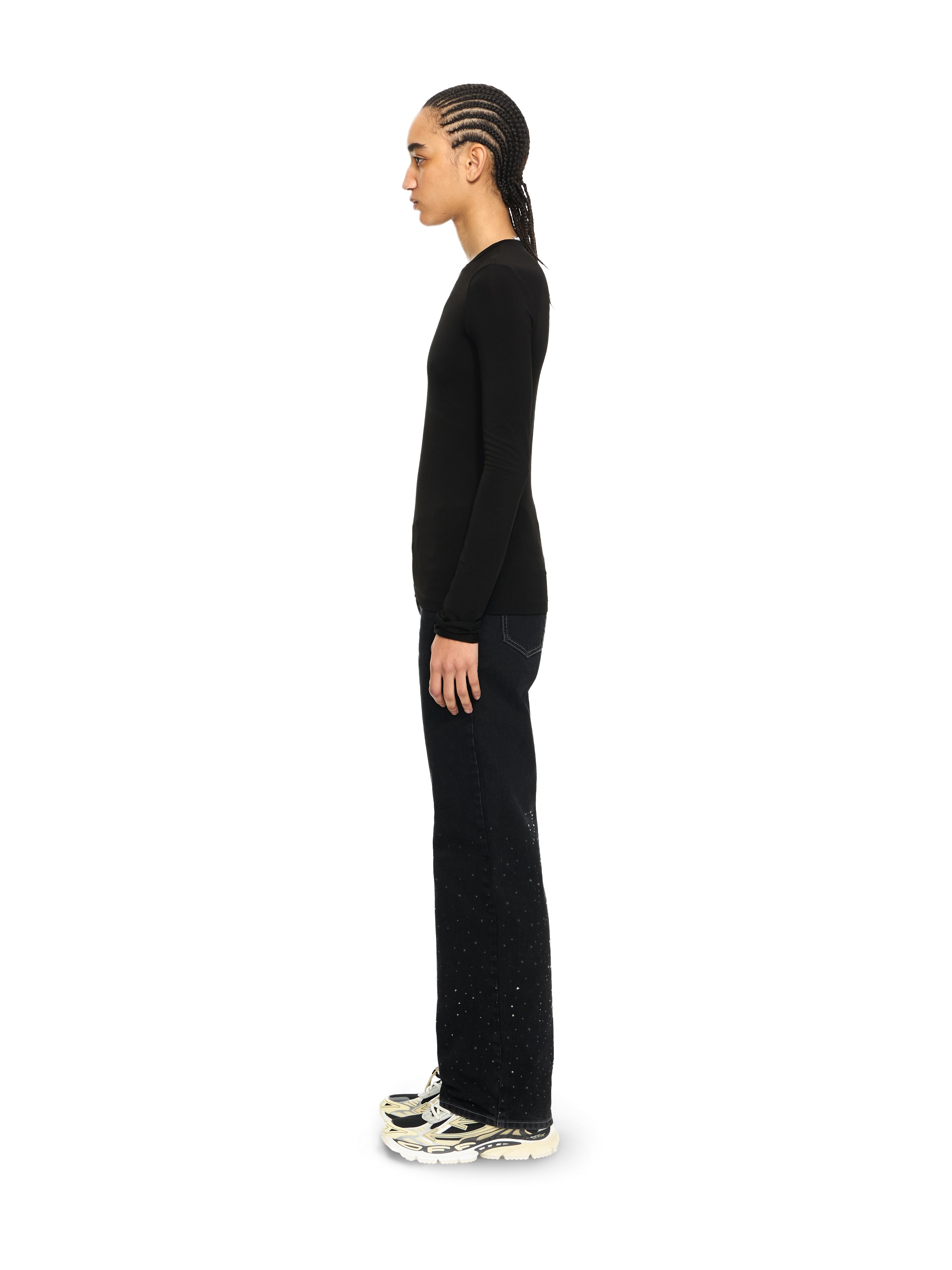 Off-White Ow X Swarovski Second Skin Crewneck Black
