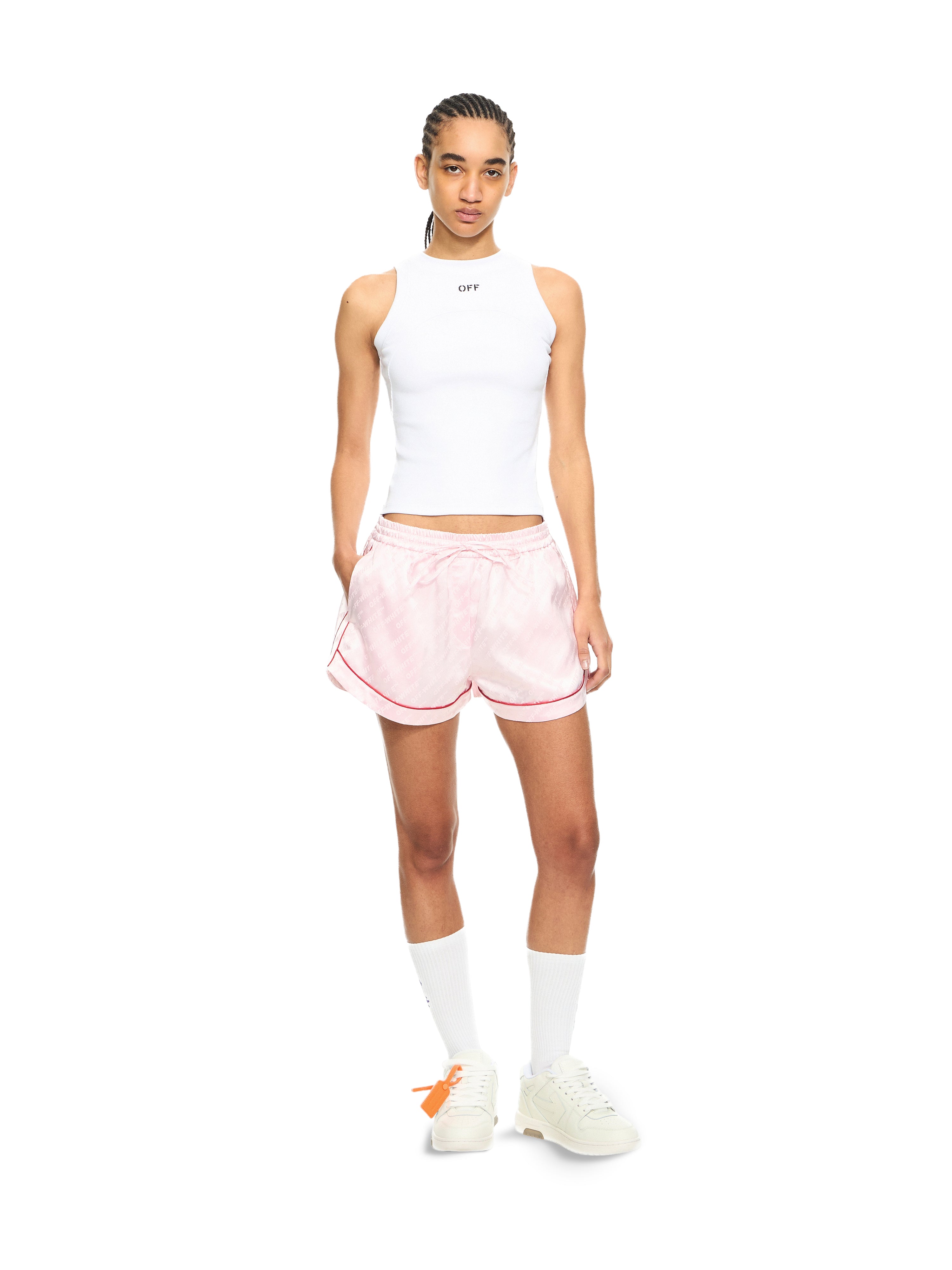 Off-White Off Stamp Ribbed Round Tank Top