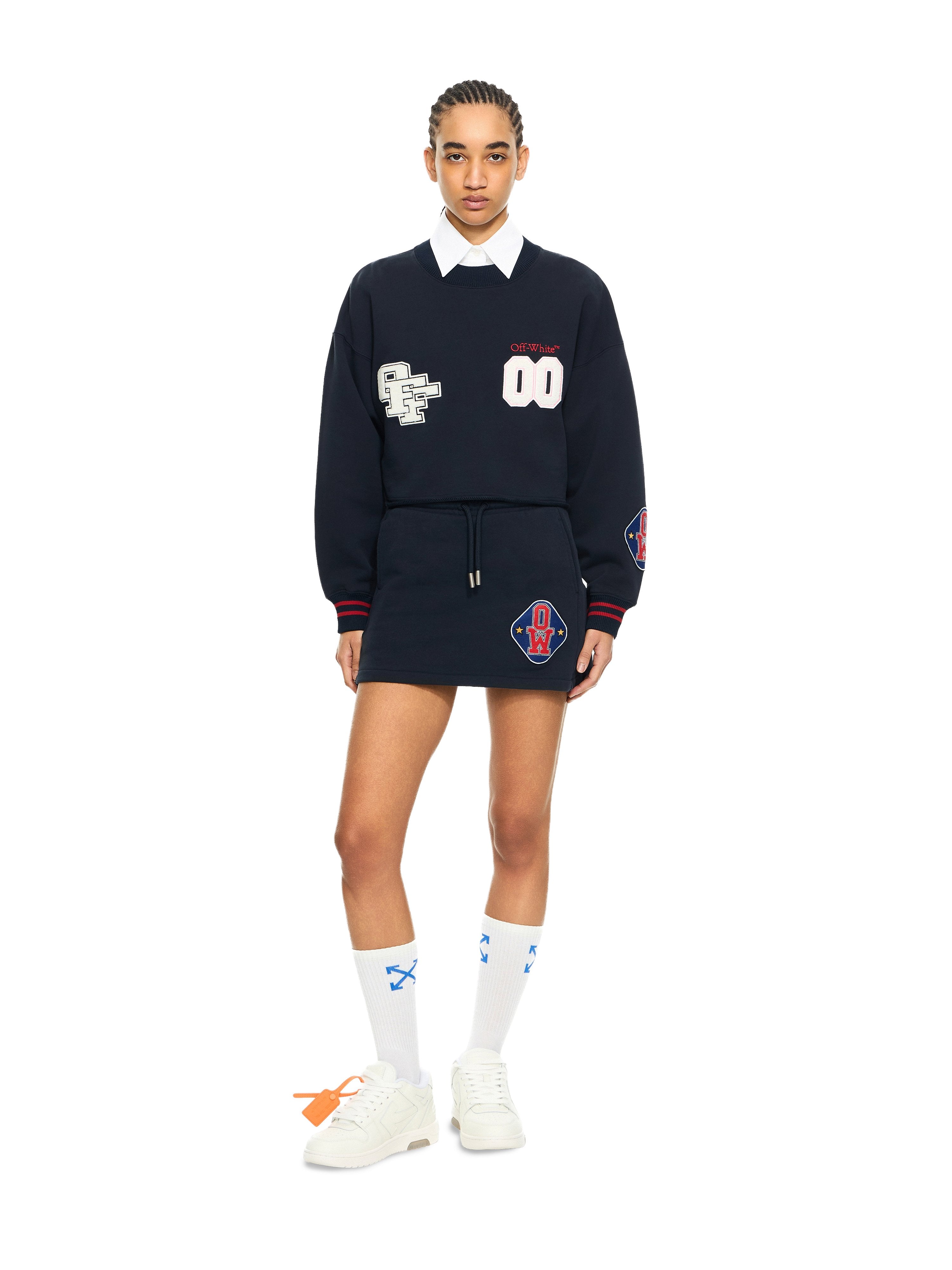 Off-White Royal Patch Crop Sweatshirt Red