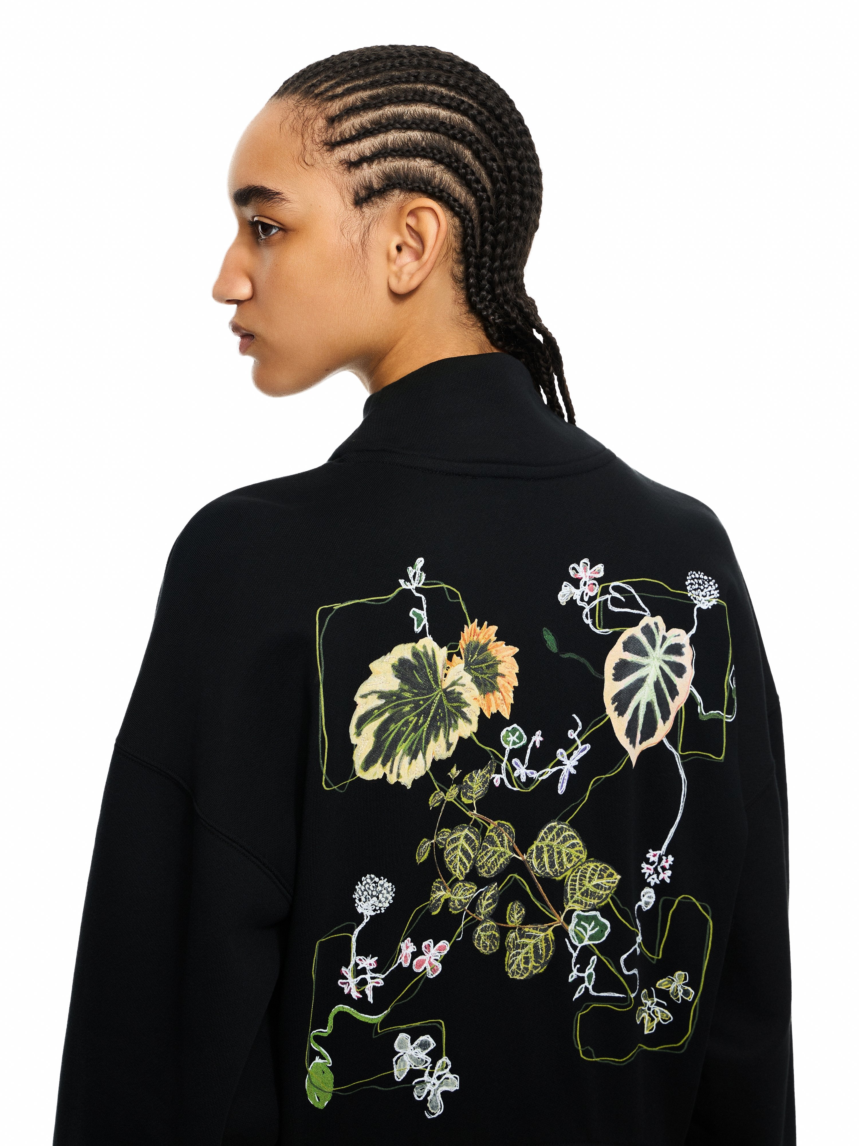 Off-White Arrow Leaves Zip Up Sweatshirt Black