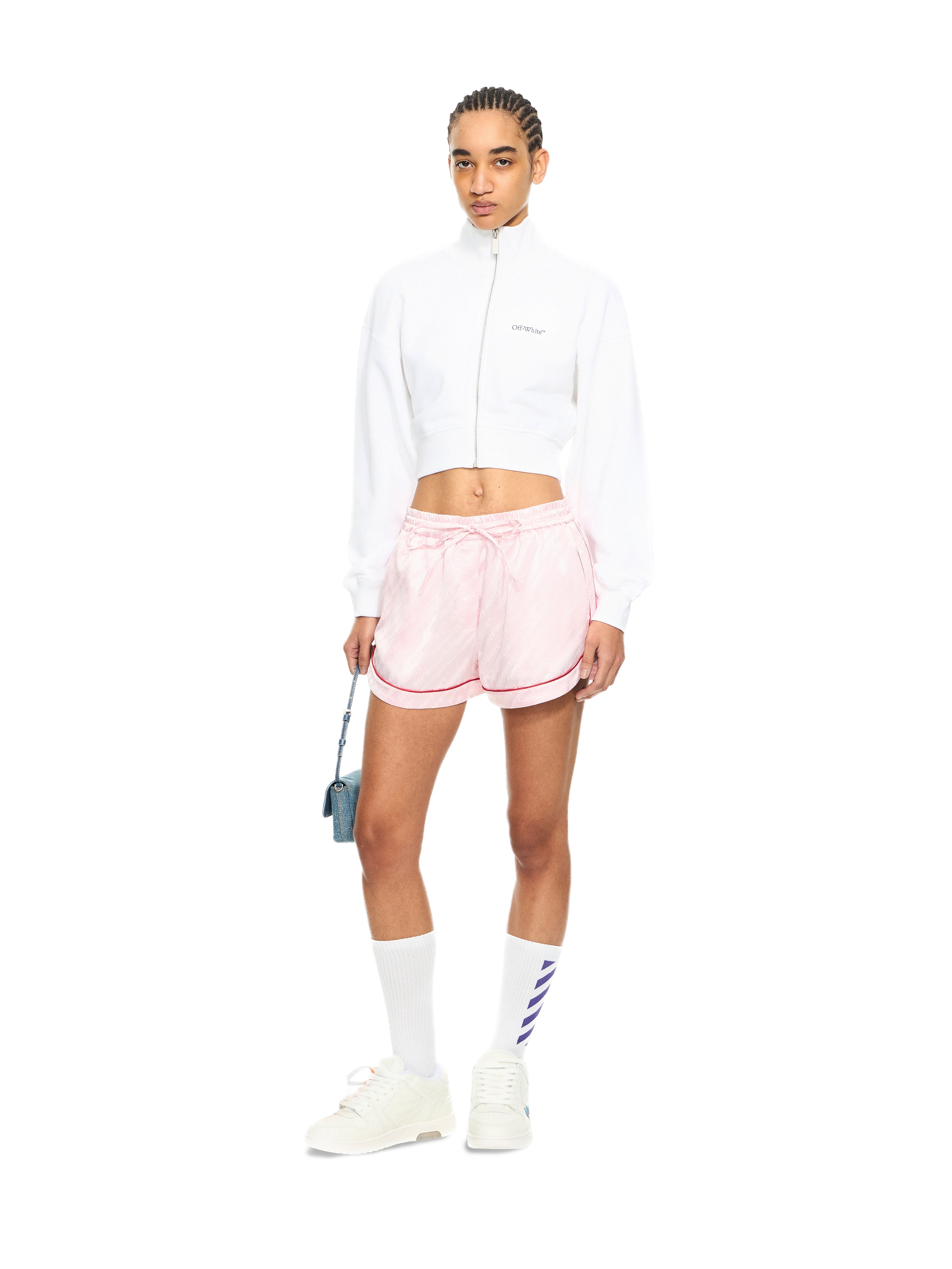 Off-White Jacquard Satin Pajama Shorts None