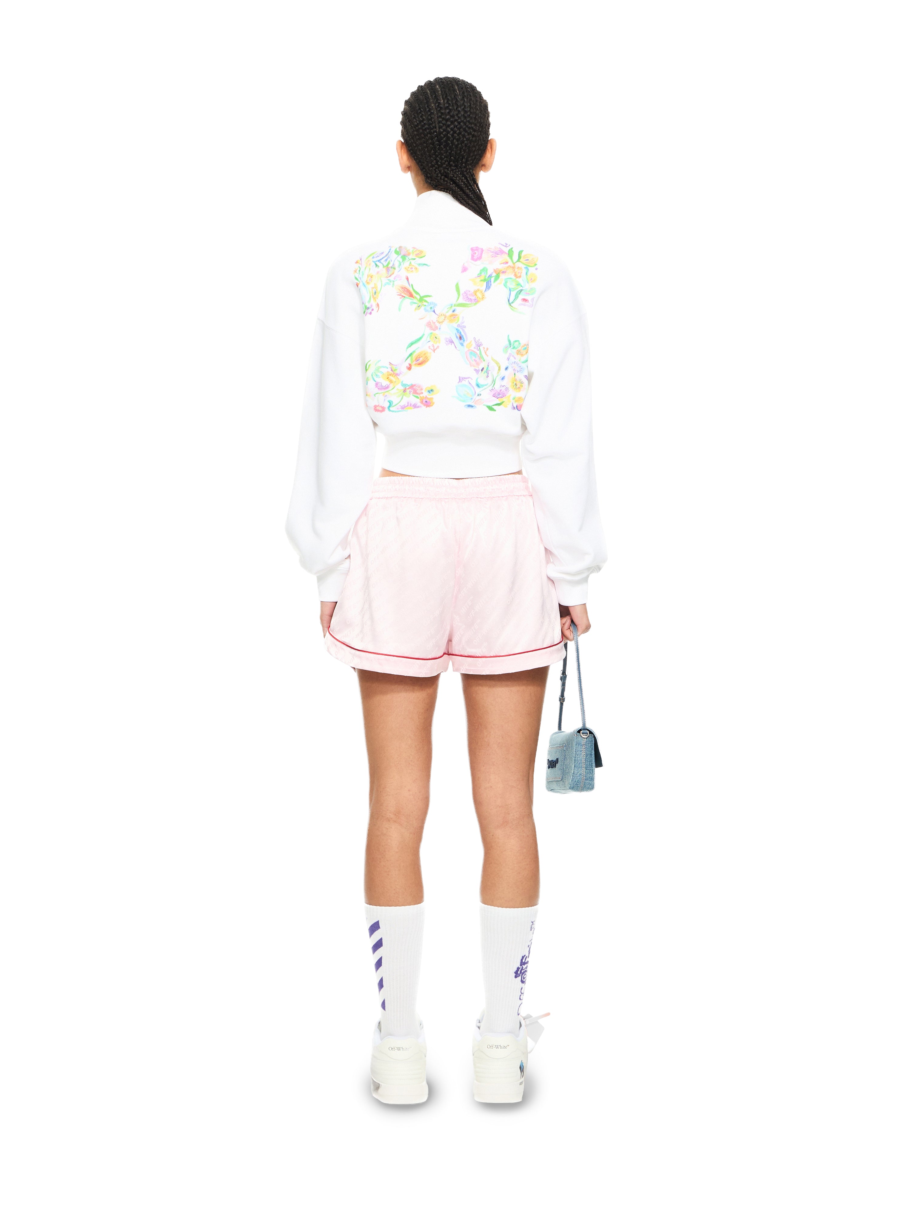 Off-White Jacquard Satin Pajama Shorts None