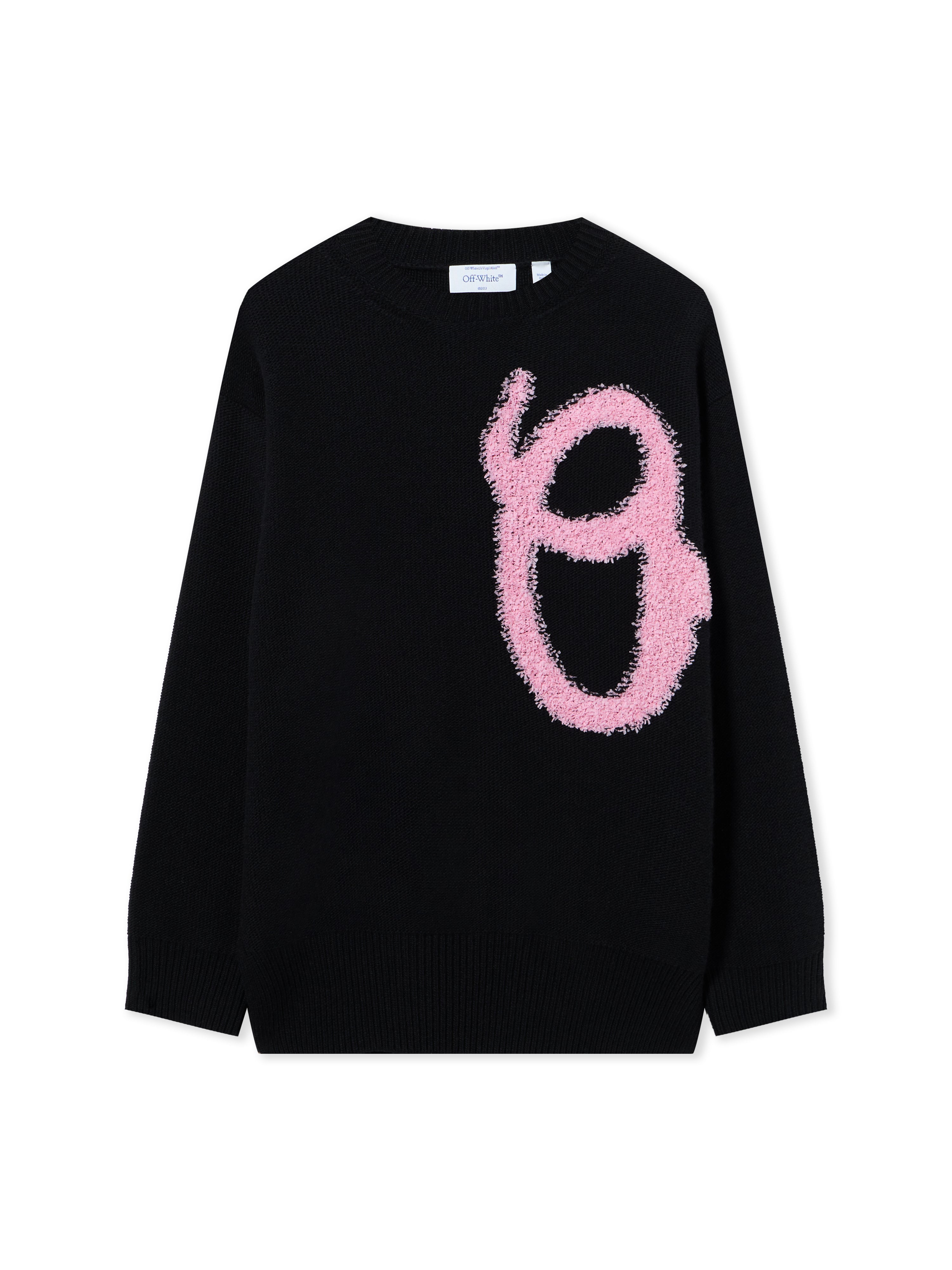 Off-White Shared Fuzzy Knit Crewneck Black