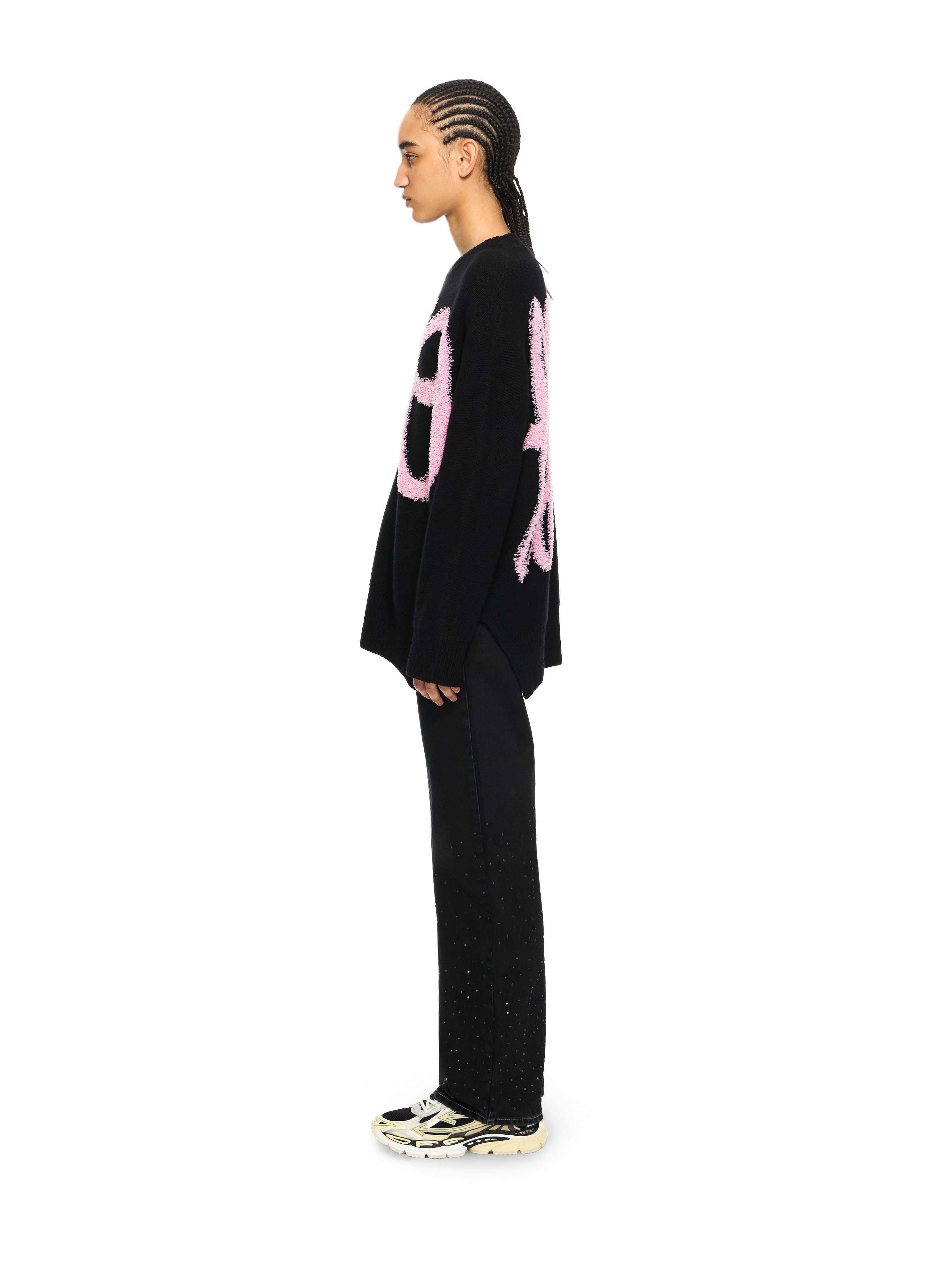 Off-White Shared Fuzzy Knit Crewneck Black